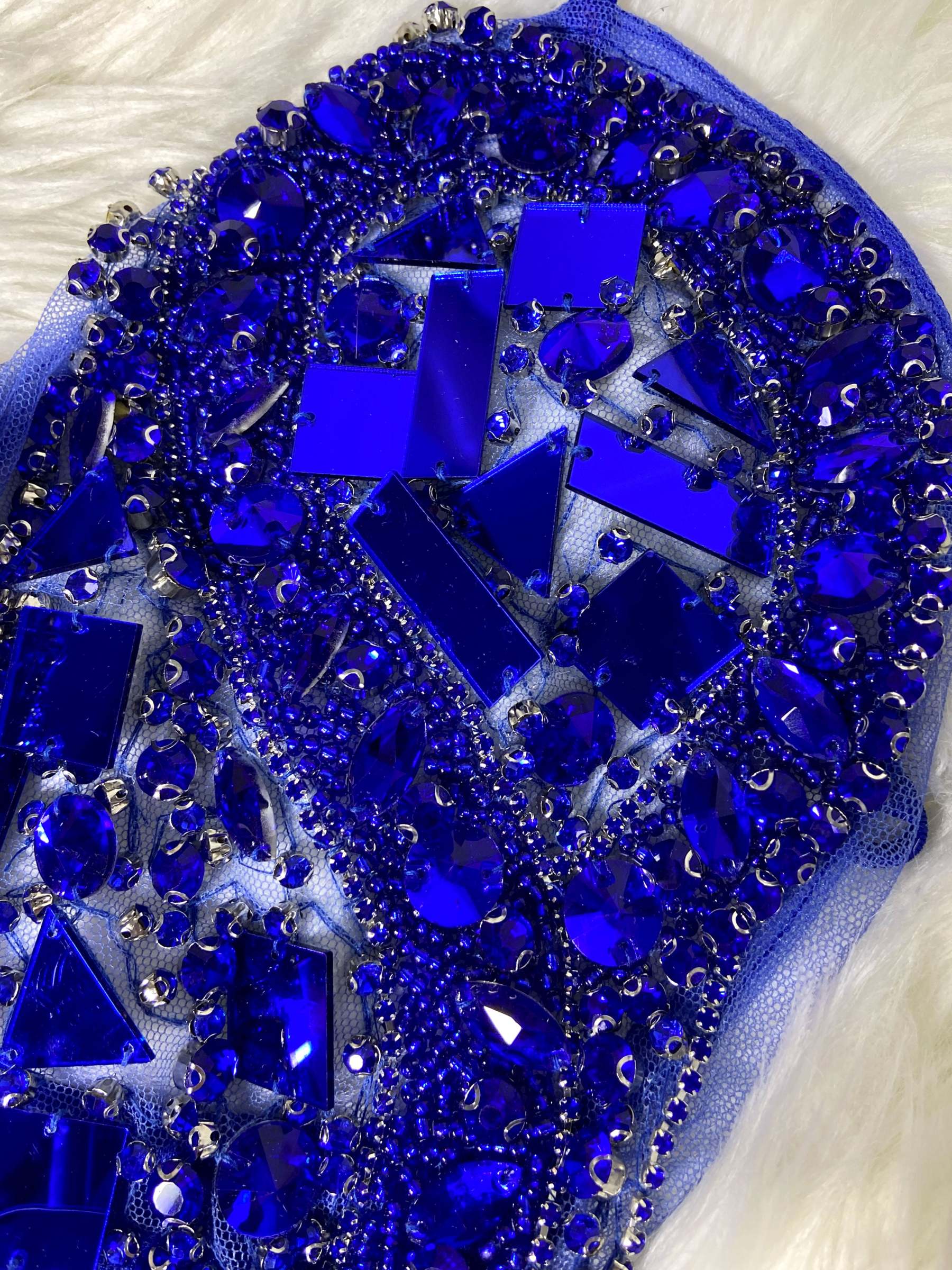 Blue Big Rhinestone Dress