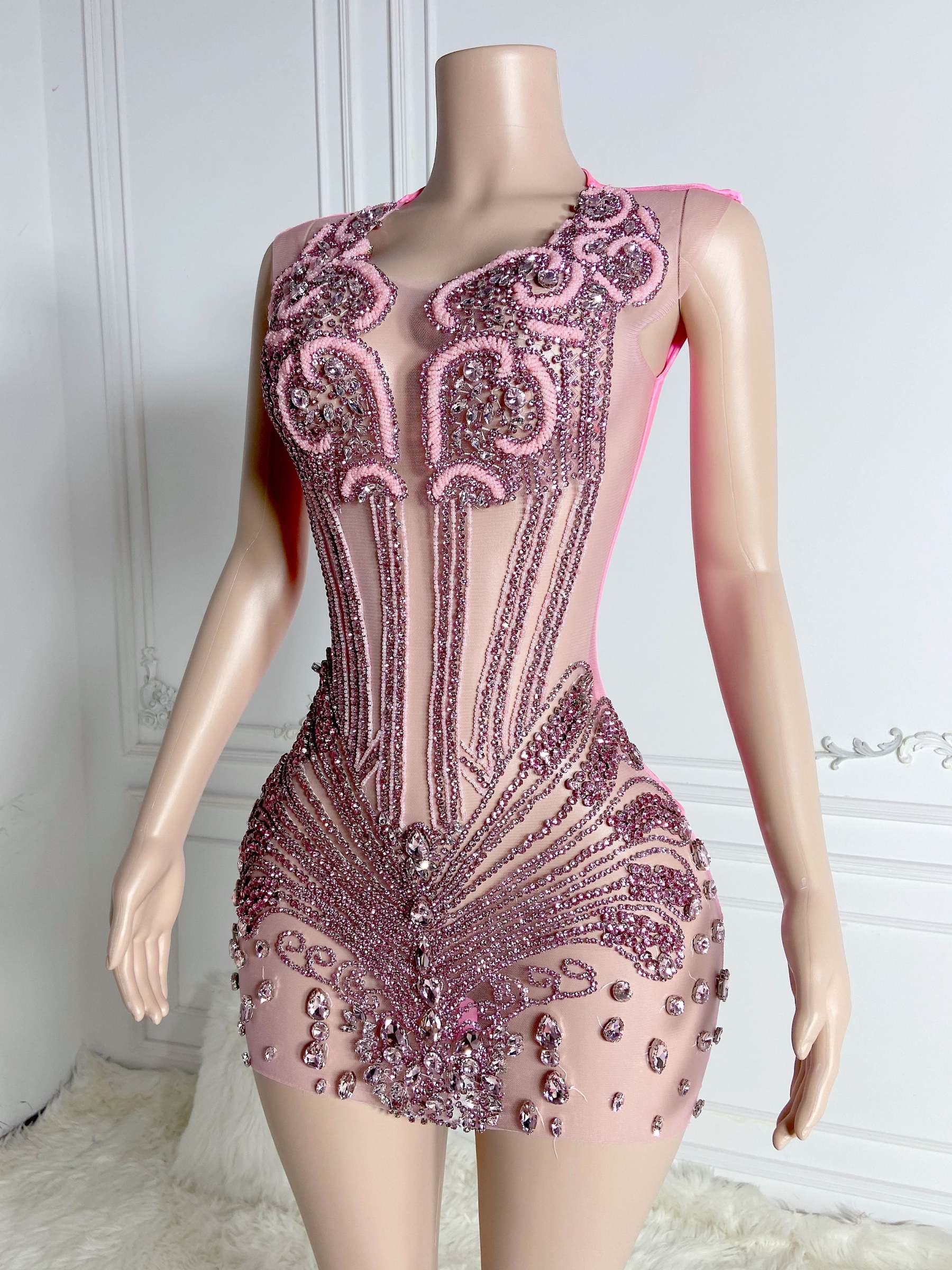 Pink Stones Mini Dress