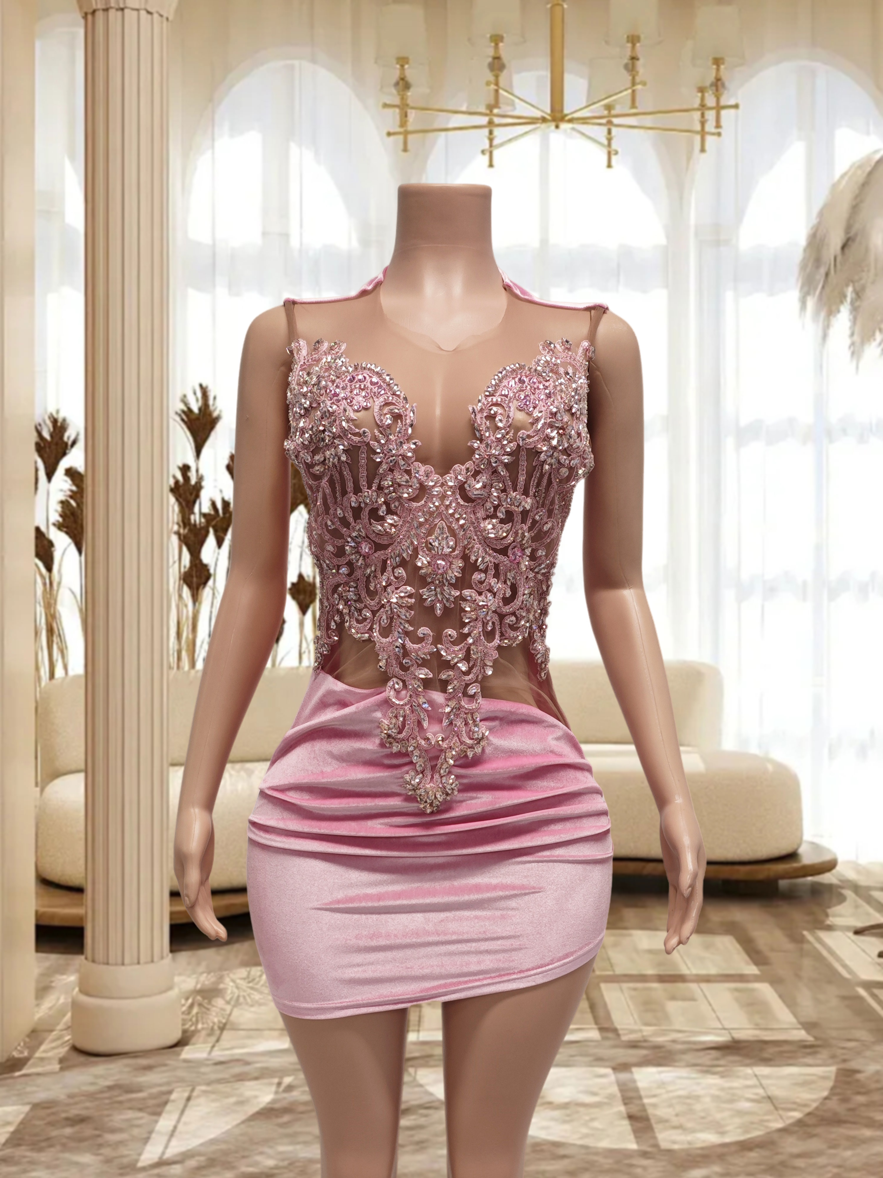 Pink Mini Dress TH22110913