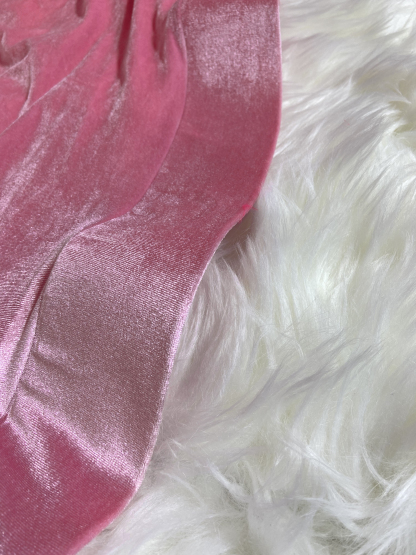 Pink Velvet Hollow Out and Rhinestone Sleeveless Maxi Gown