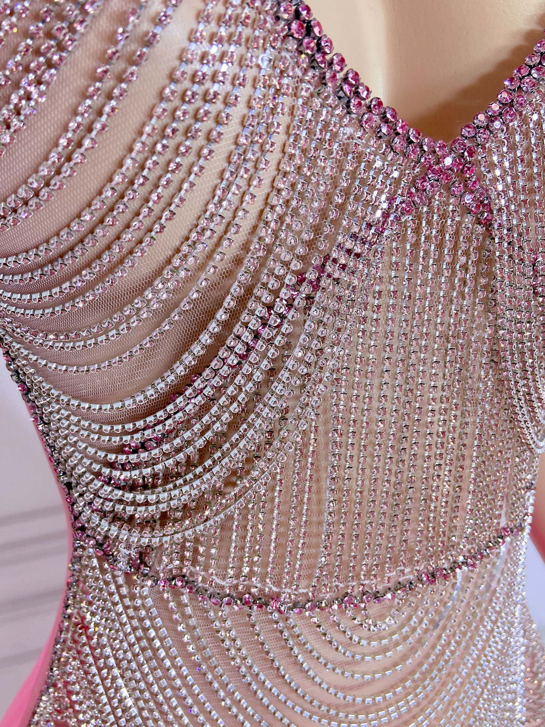 Pink Halter Glam Long Dress