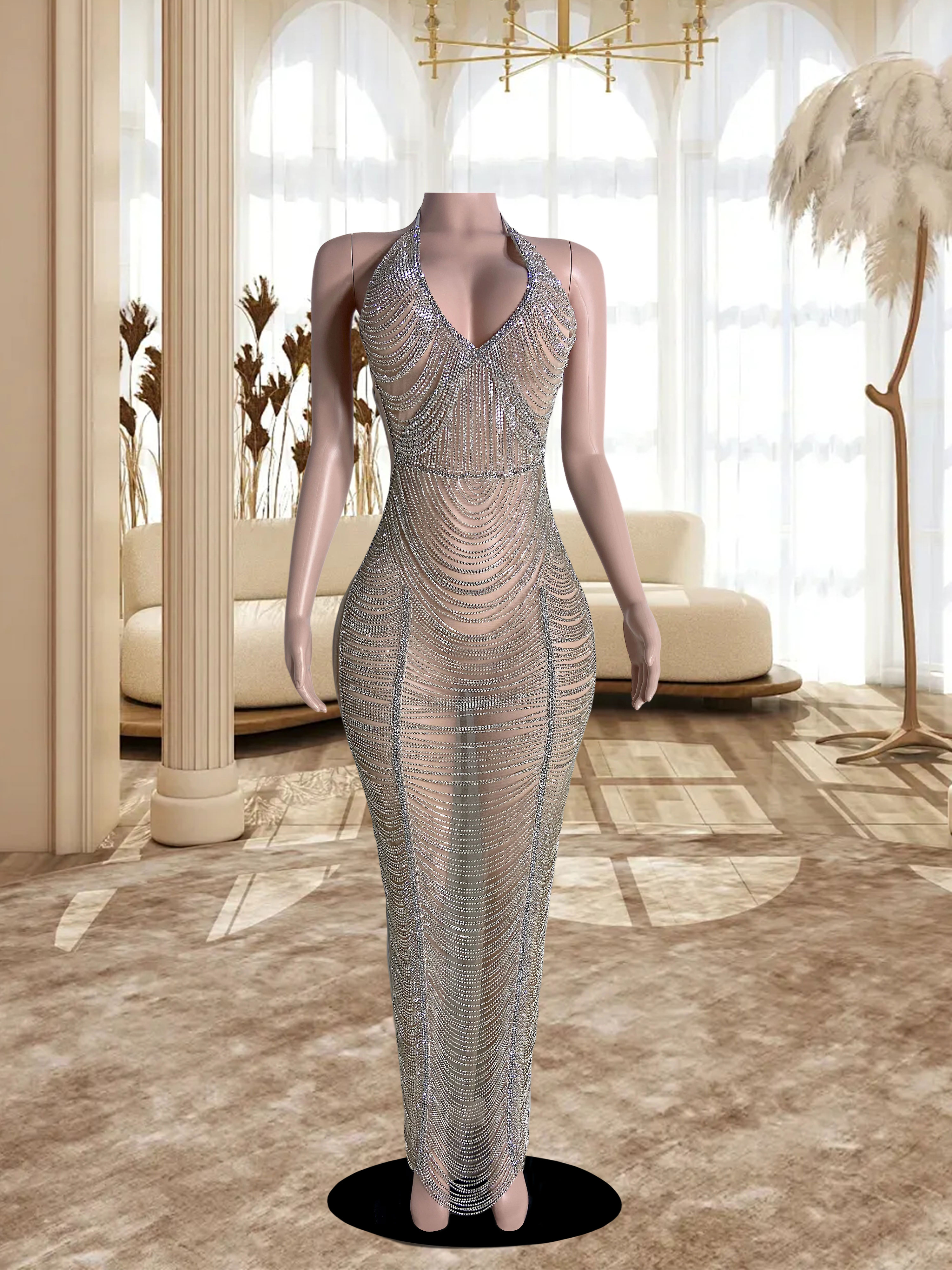 Silver Rhinestone Dress