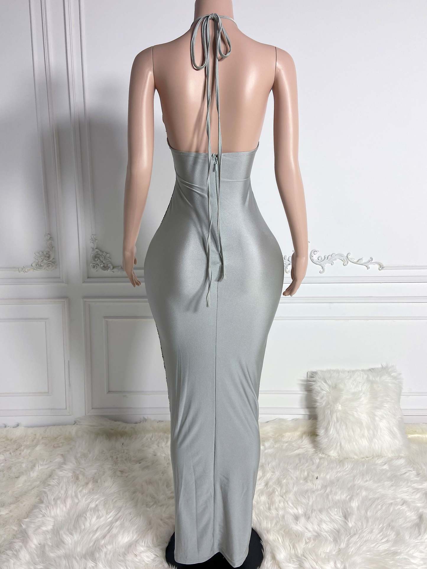 Silver Rhinestone Dress