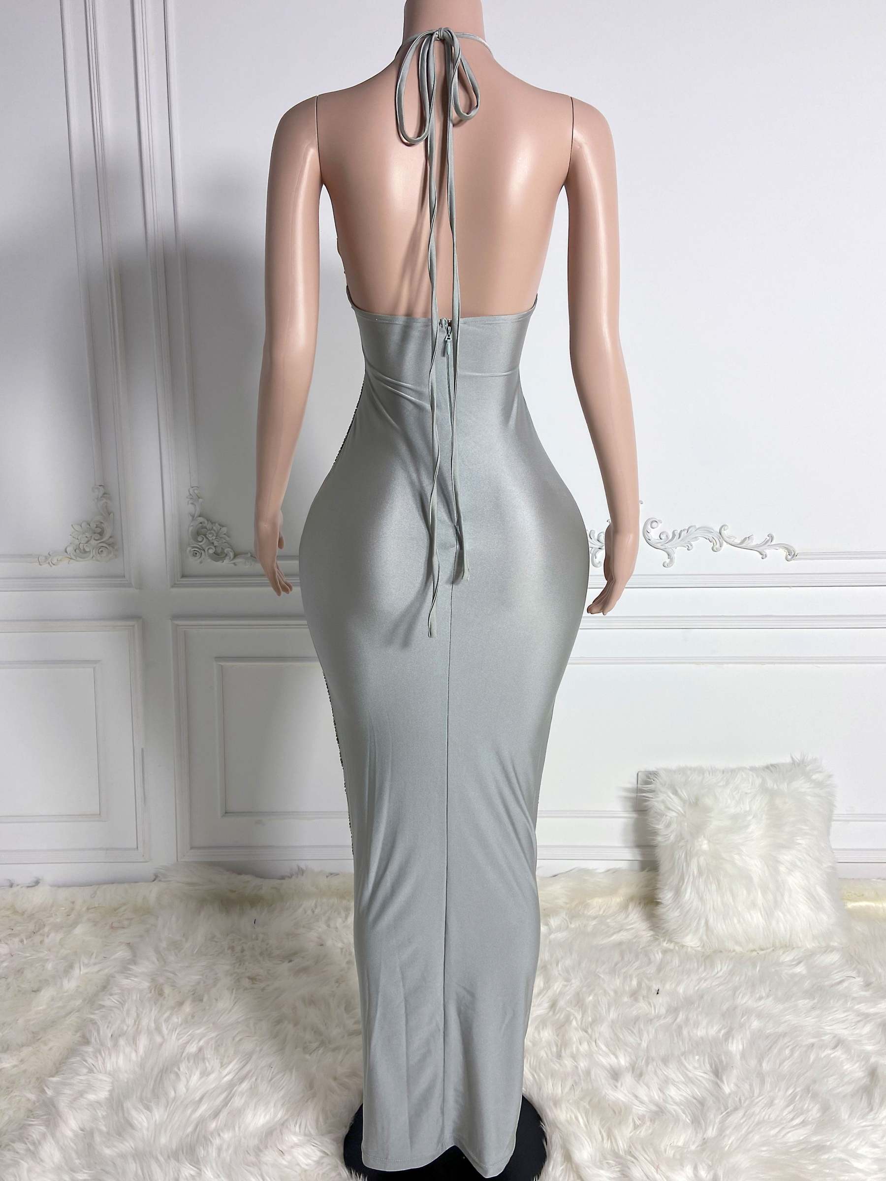 Silver Rhinestone Dress