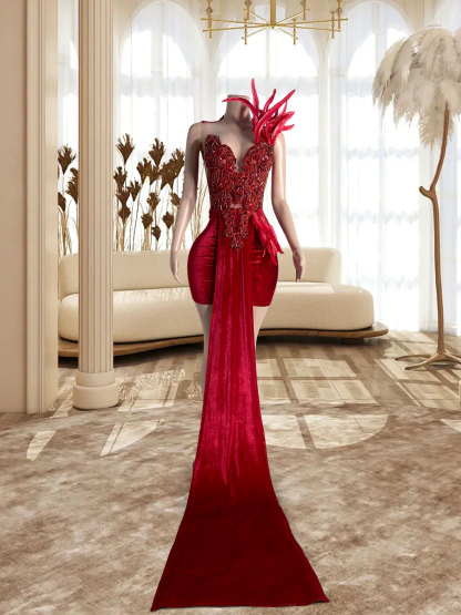 Feathered Sleeveless Mini Dress