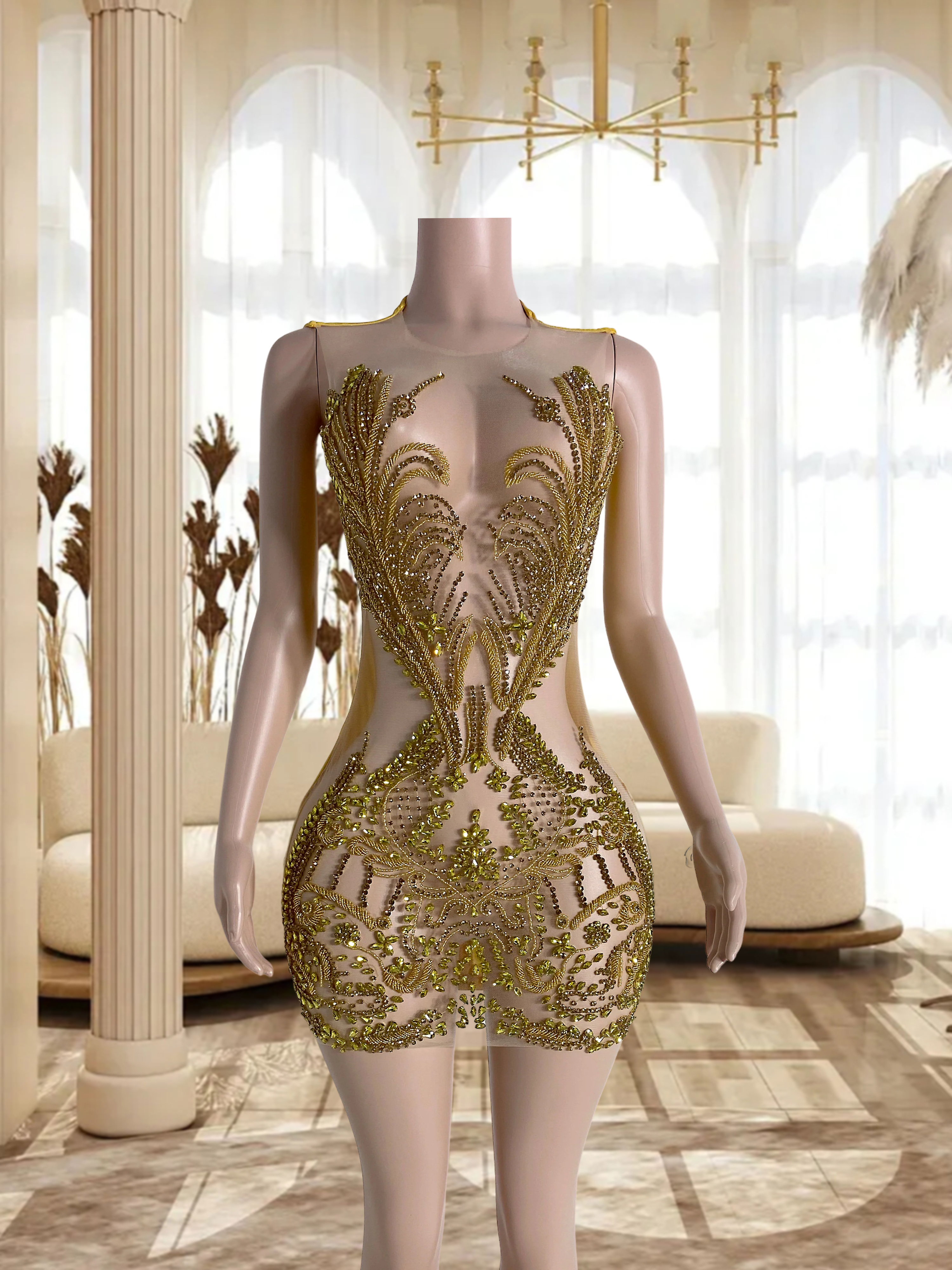 Golden Elegance Dress