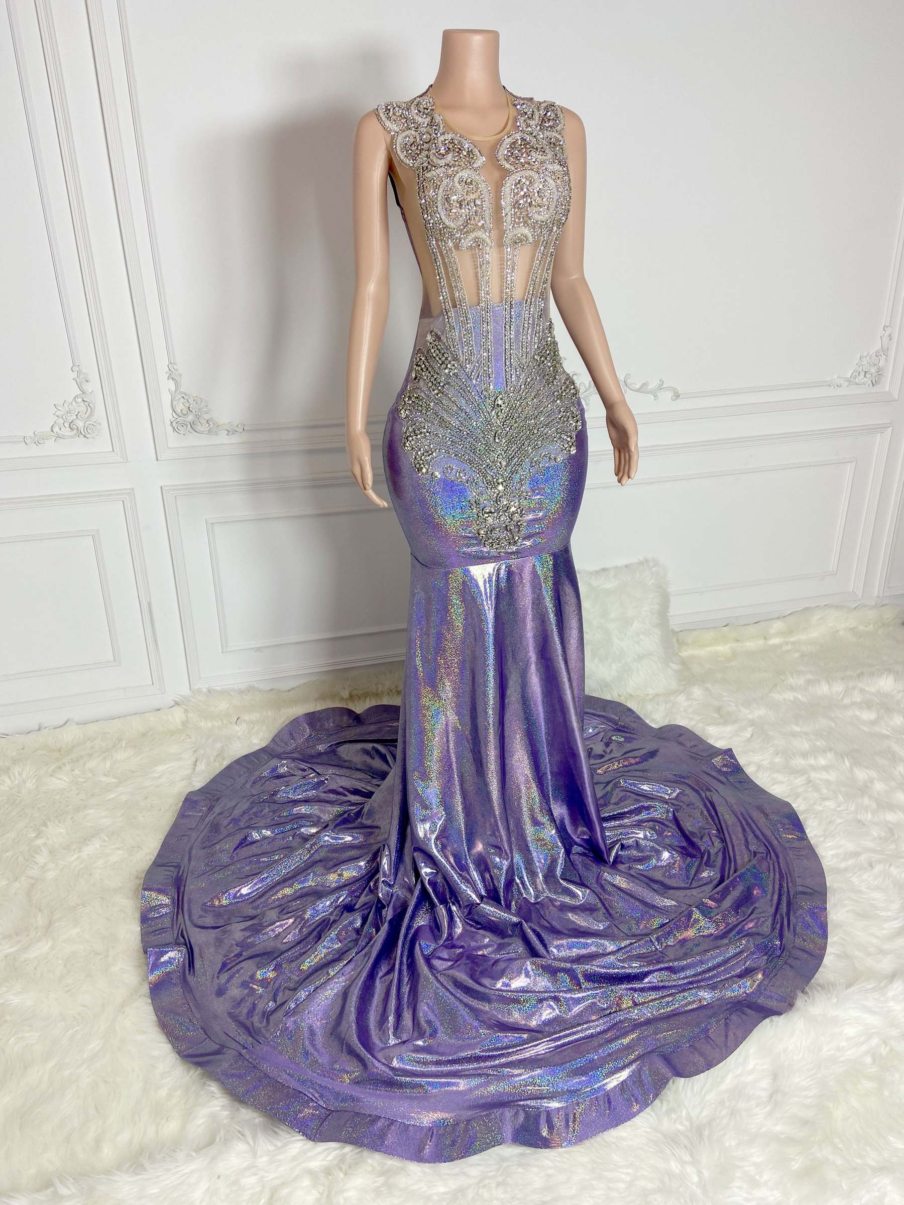 Silver Glittering Maxi Gown