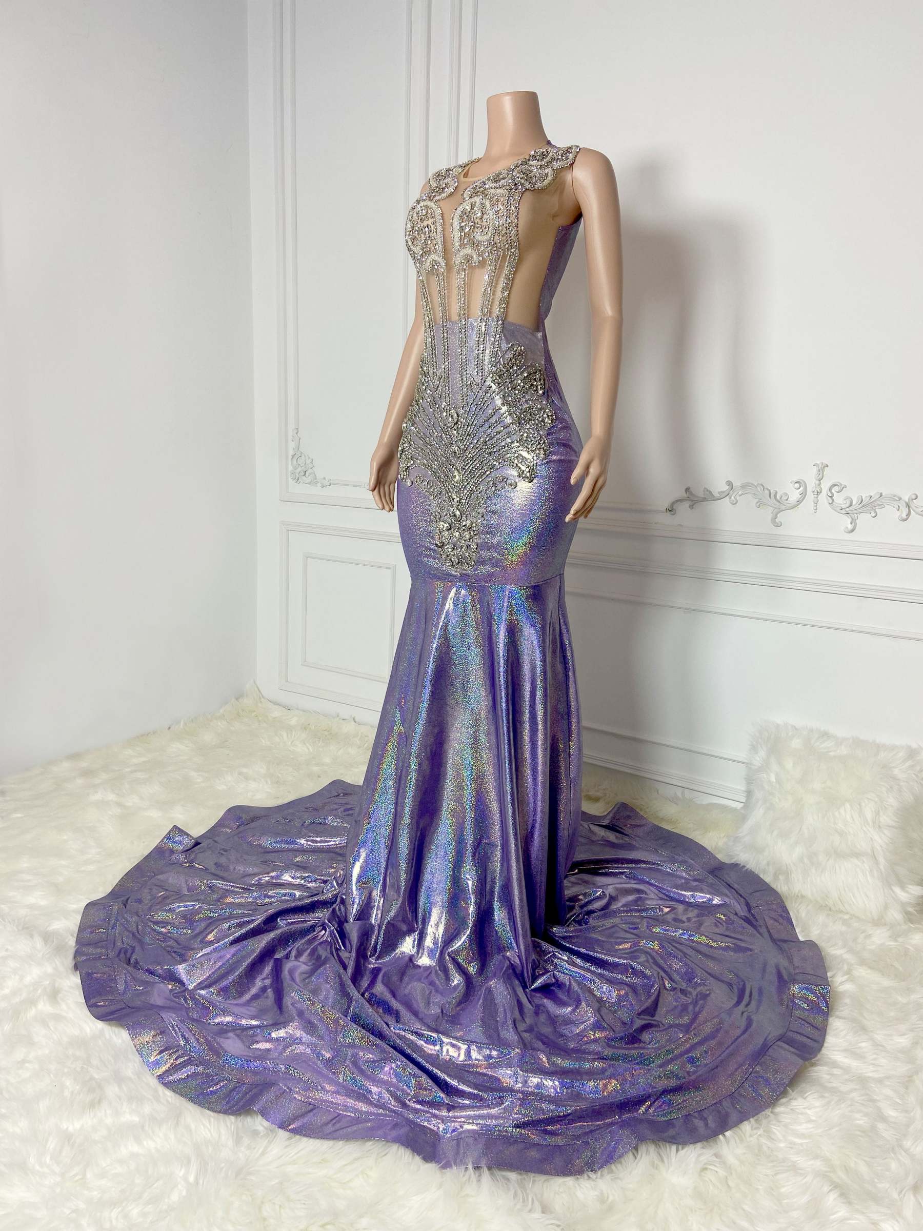 Silver Glittering Maxi Gown