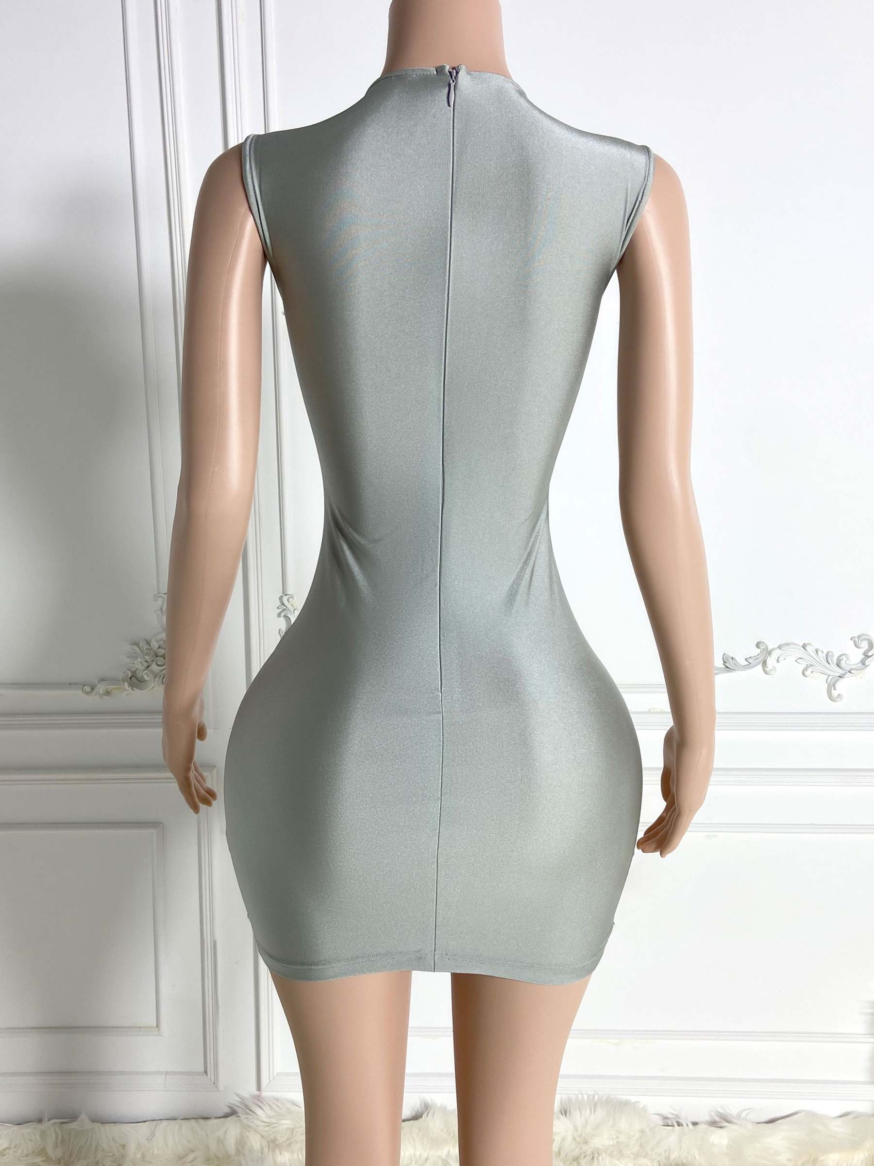 Silver V-Neck Sheer Allure