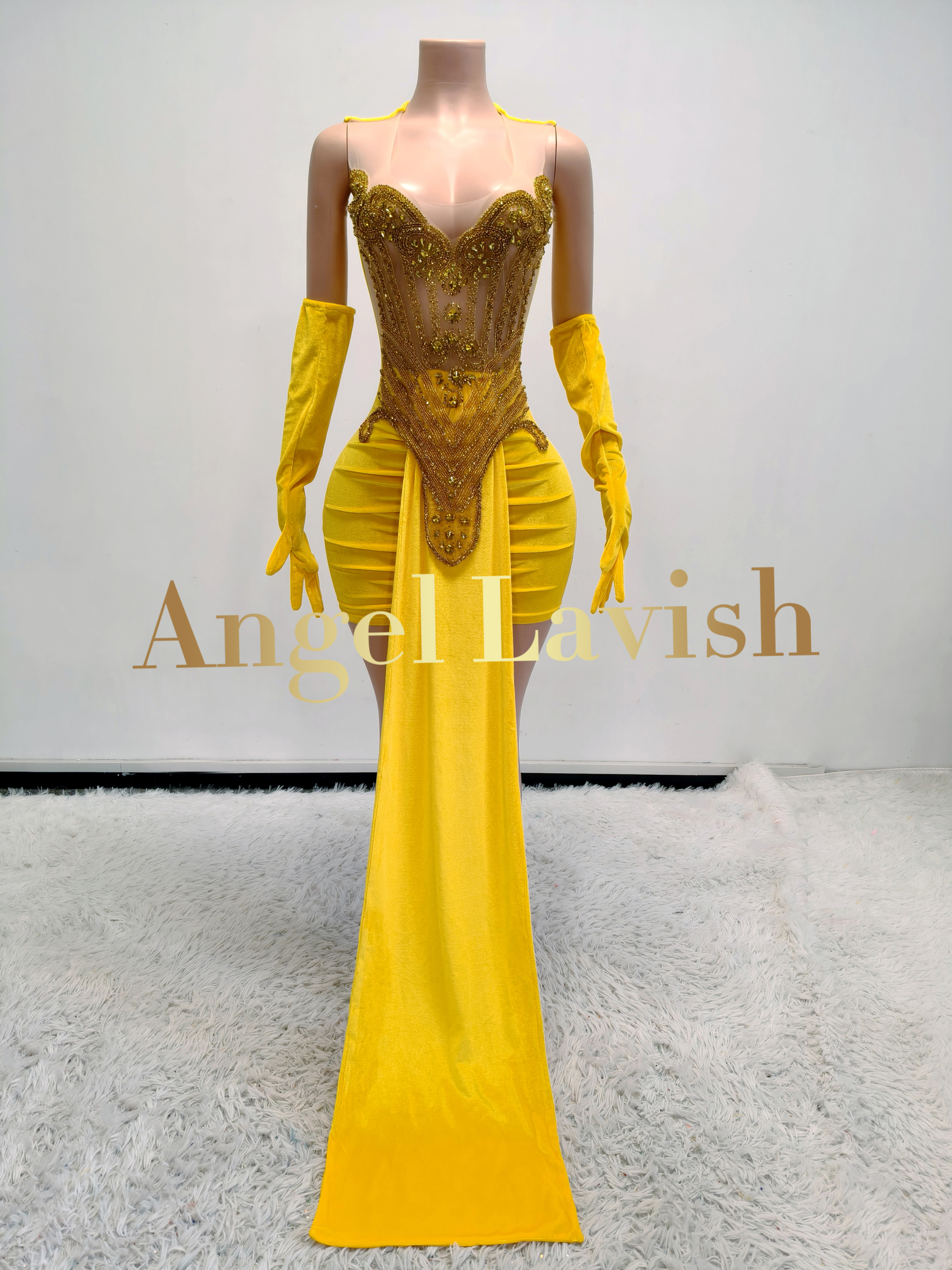 Yellow Mini Dress TH23052502