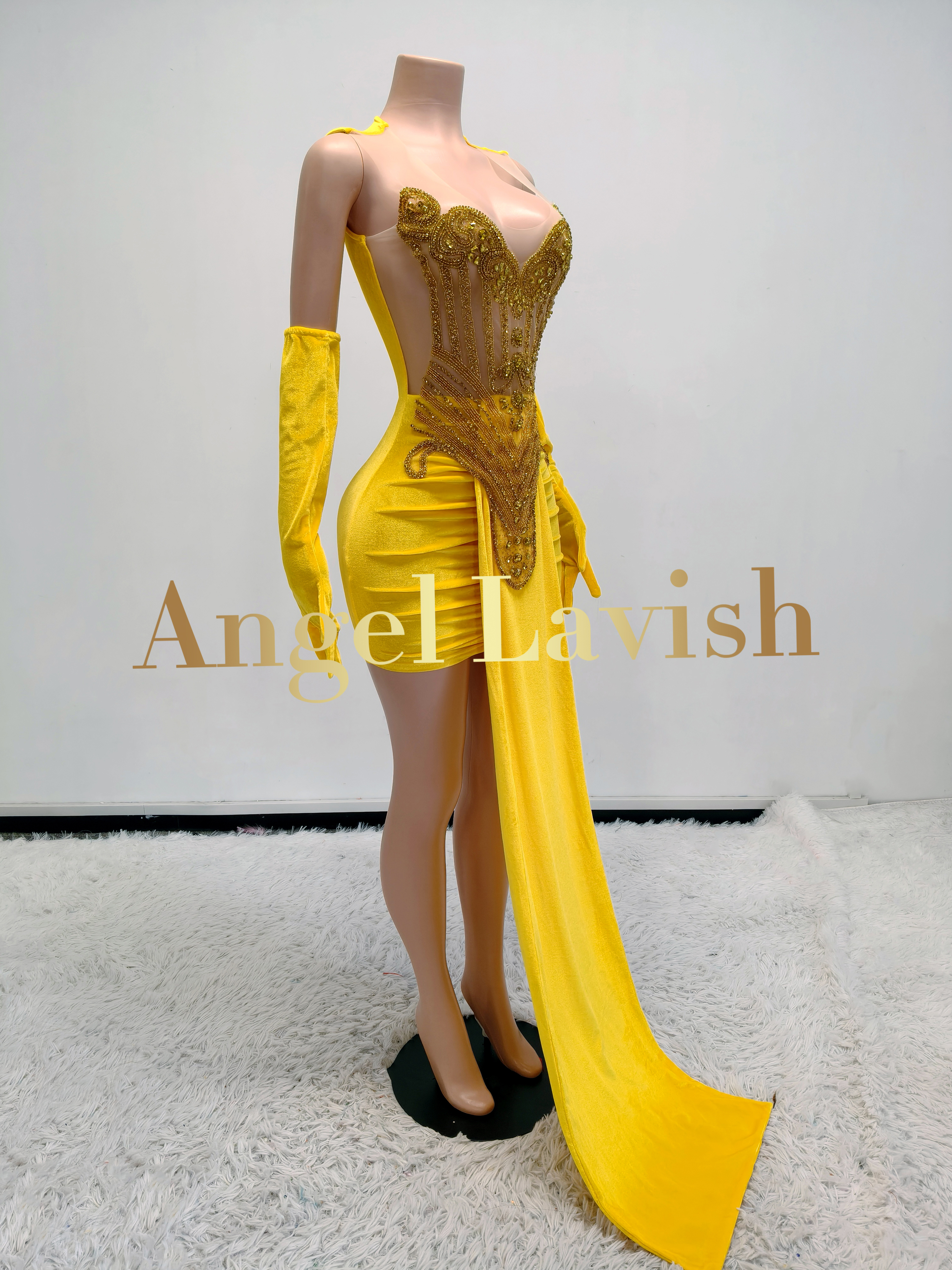 Yellow Mini Dress TH23052502
