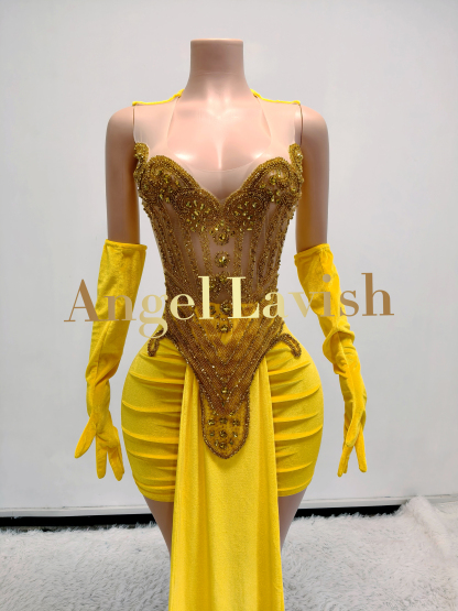 Yellow Mini Dress TH23052502