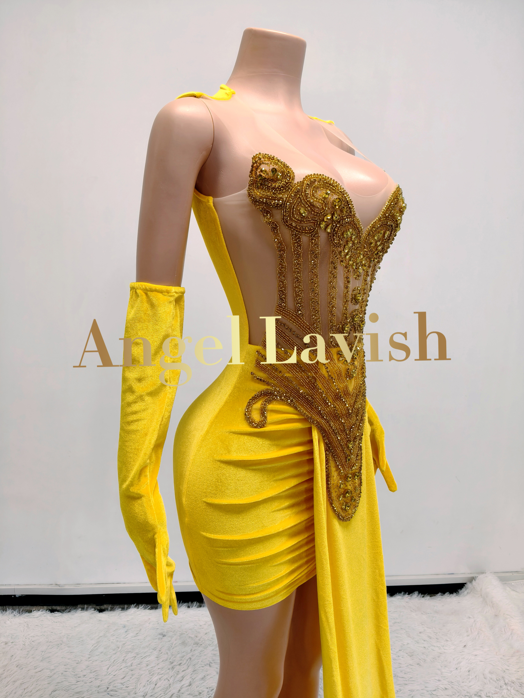 Yellow Mini Dress TH23052502