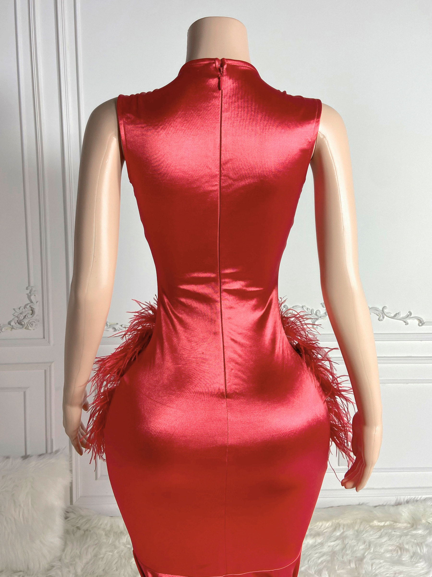 Dazzle Red See-Through Gown