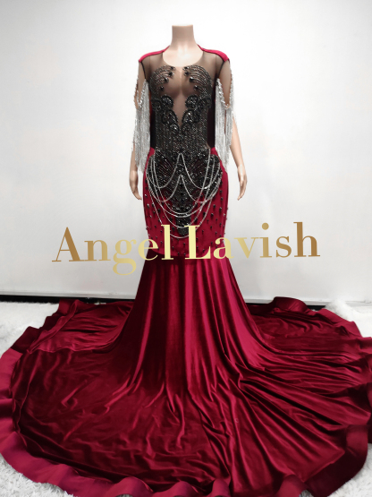 Wine Red Gowns TH23053008