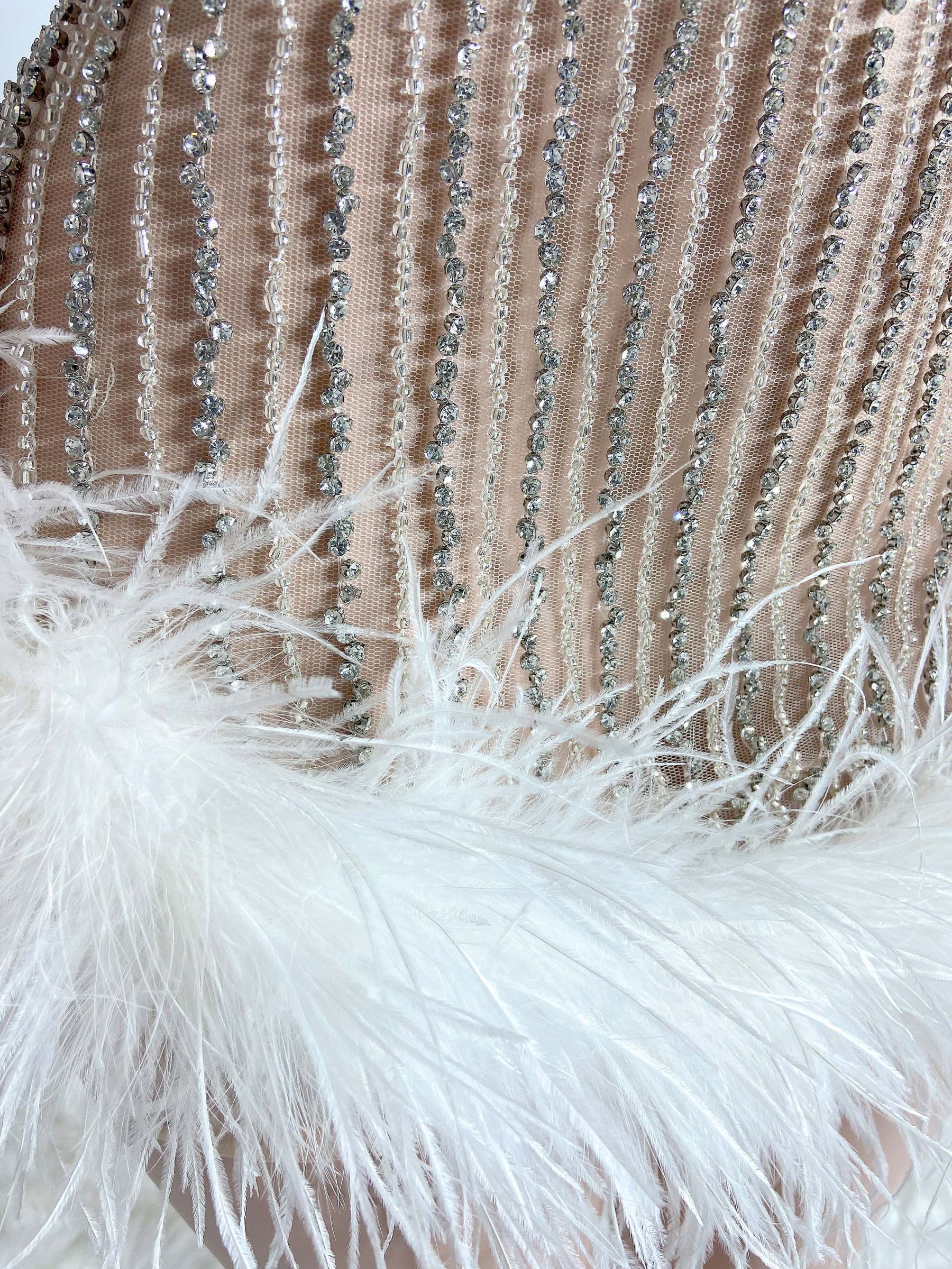 Feather Halter Mini Dress