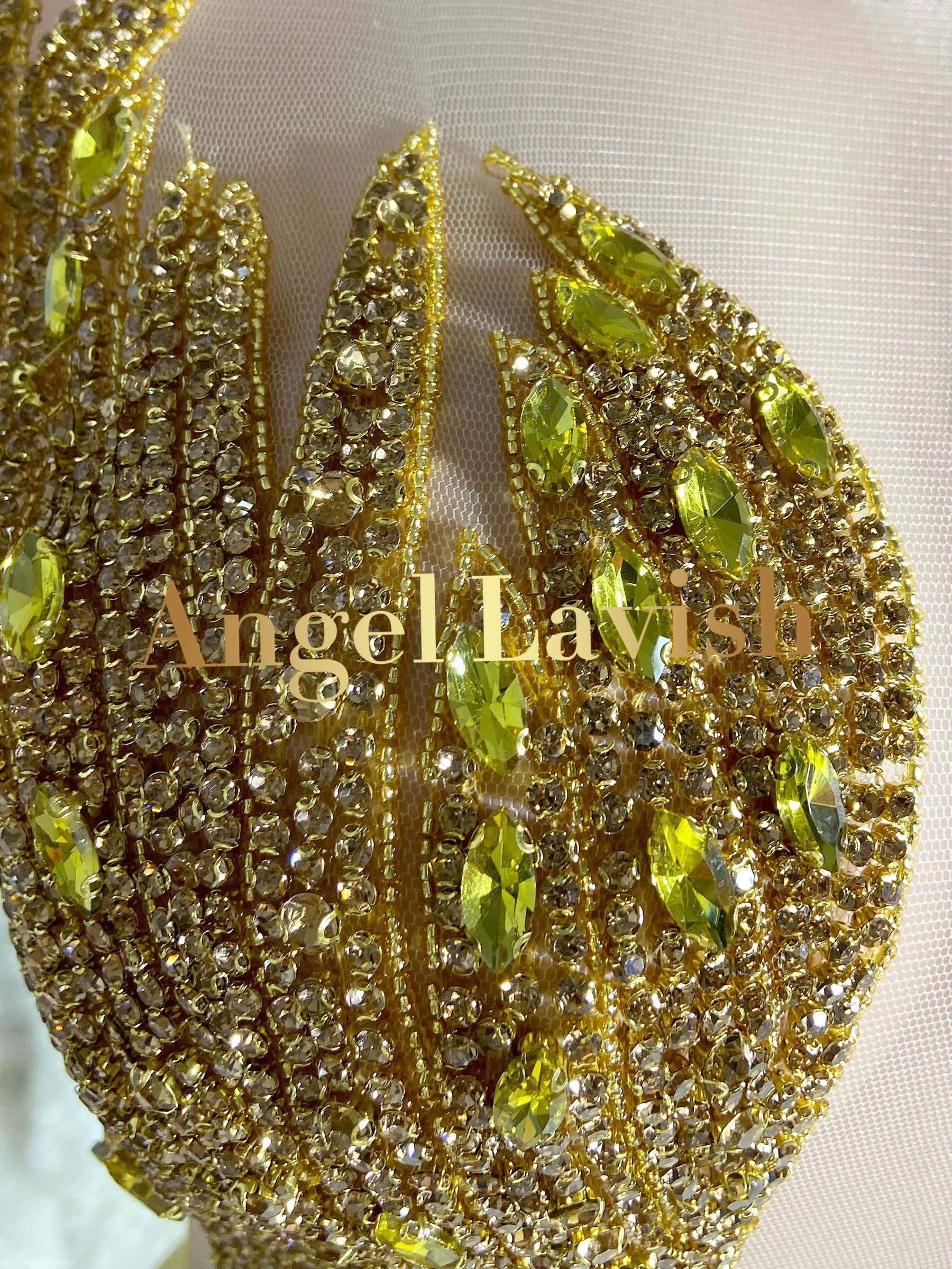 Dazzling Gold Deep-V Neck Beaded Mini Satin Dress