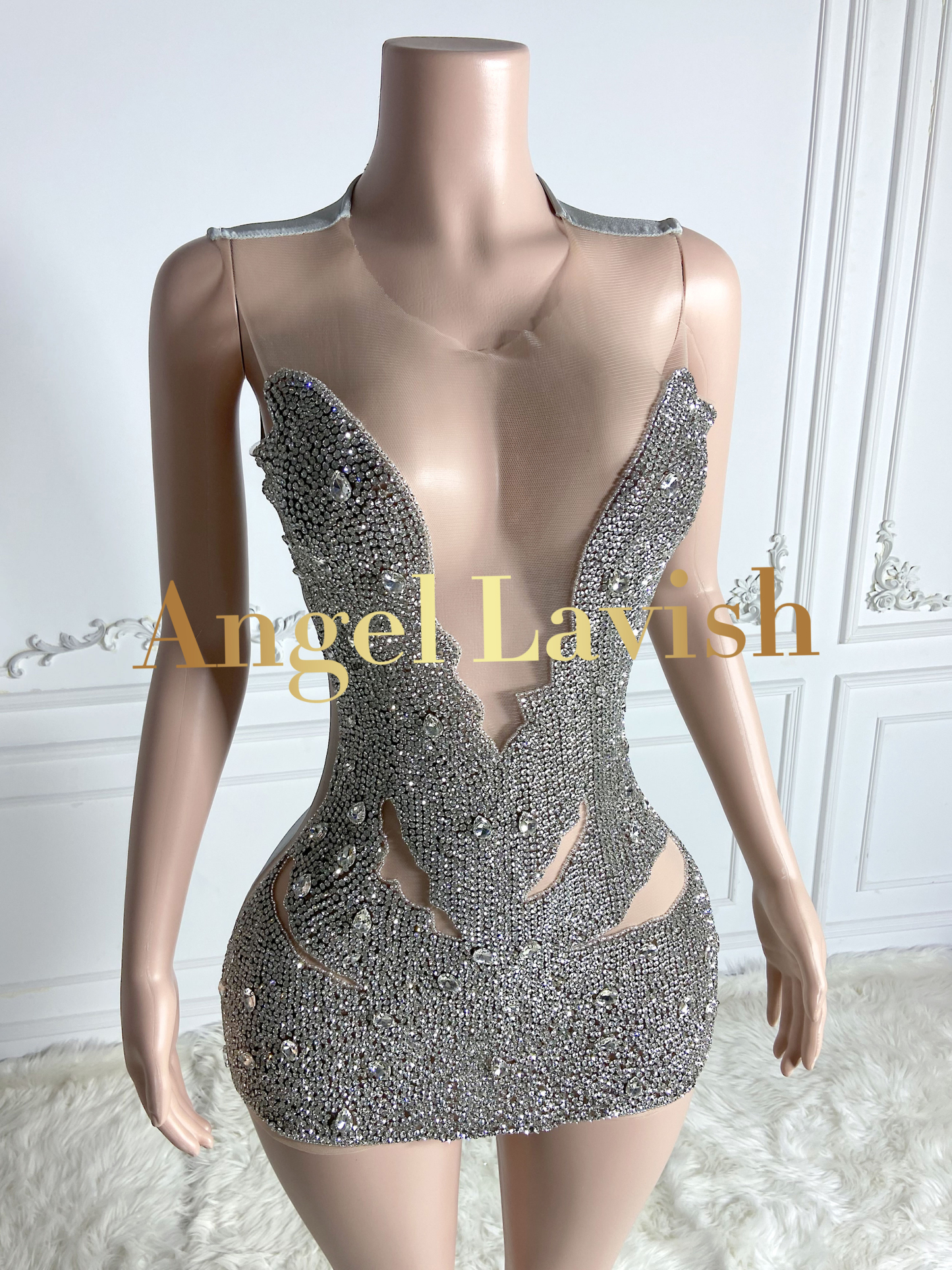 Silver Mini Dress TH23122601