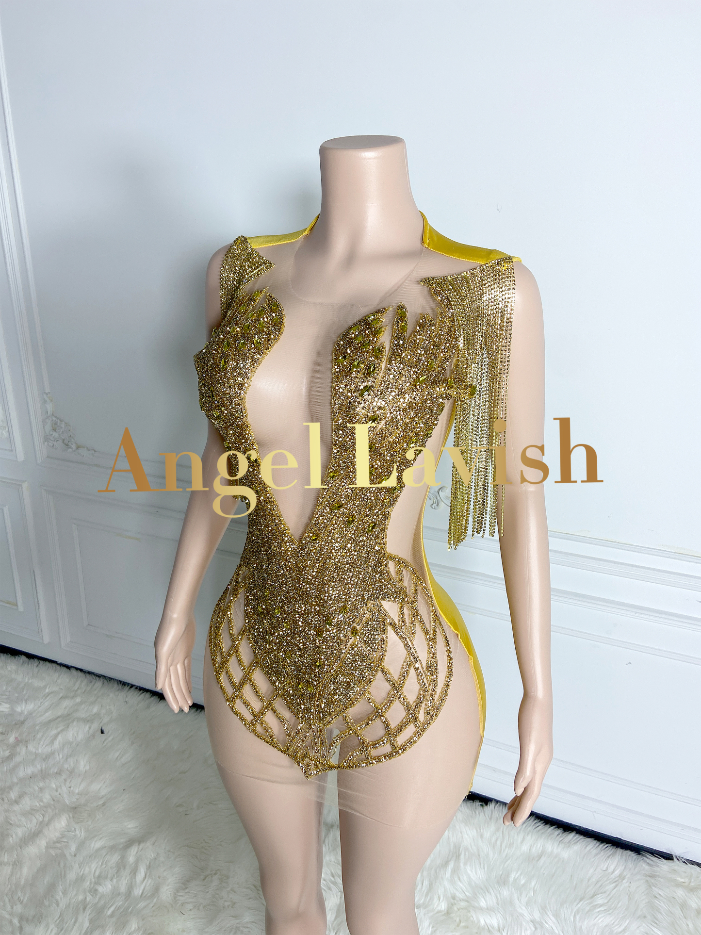 Gold Mini Dress TH24051703