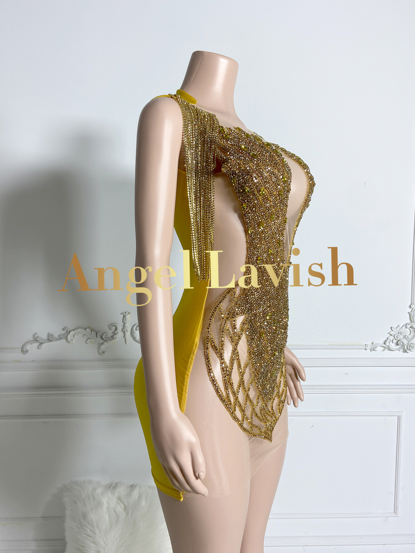Gold Mini Dress TH24051703