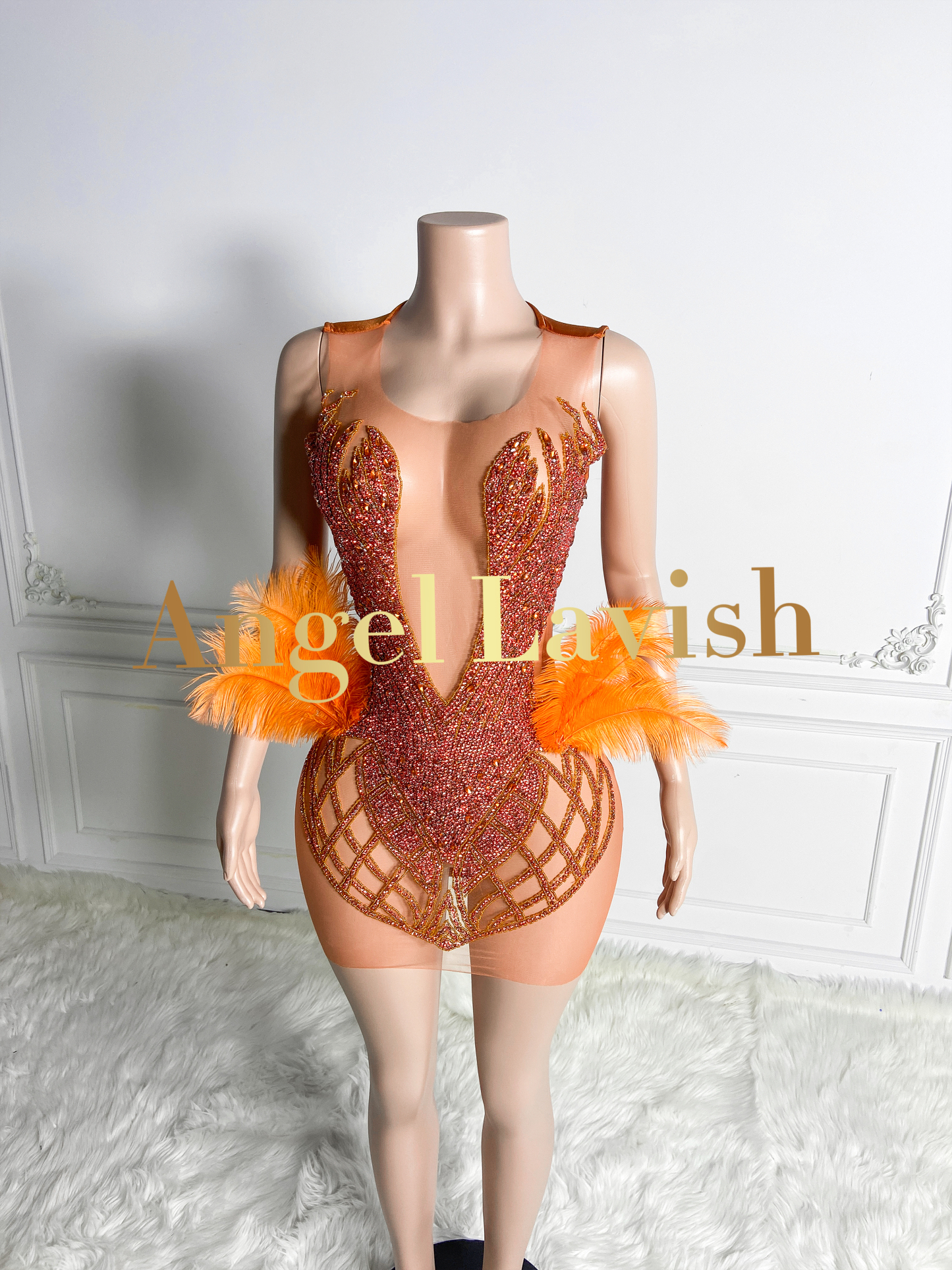 Orange Mini Dress TH24051704