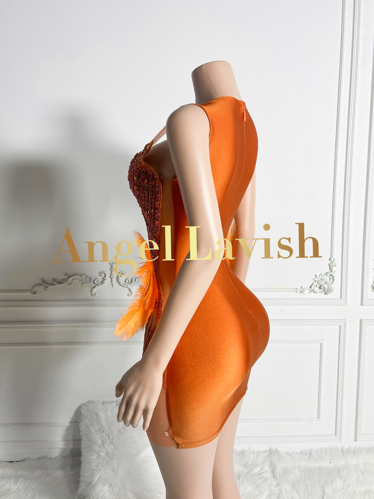 Orange Mini Dress TH24051704