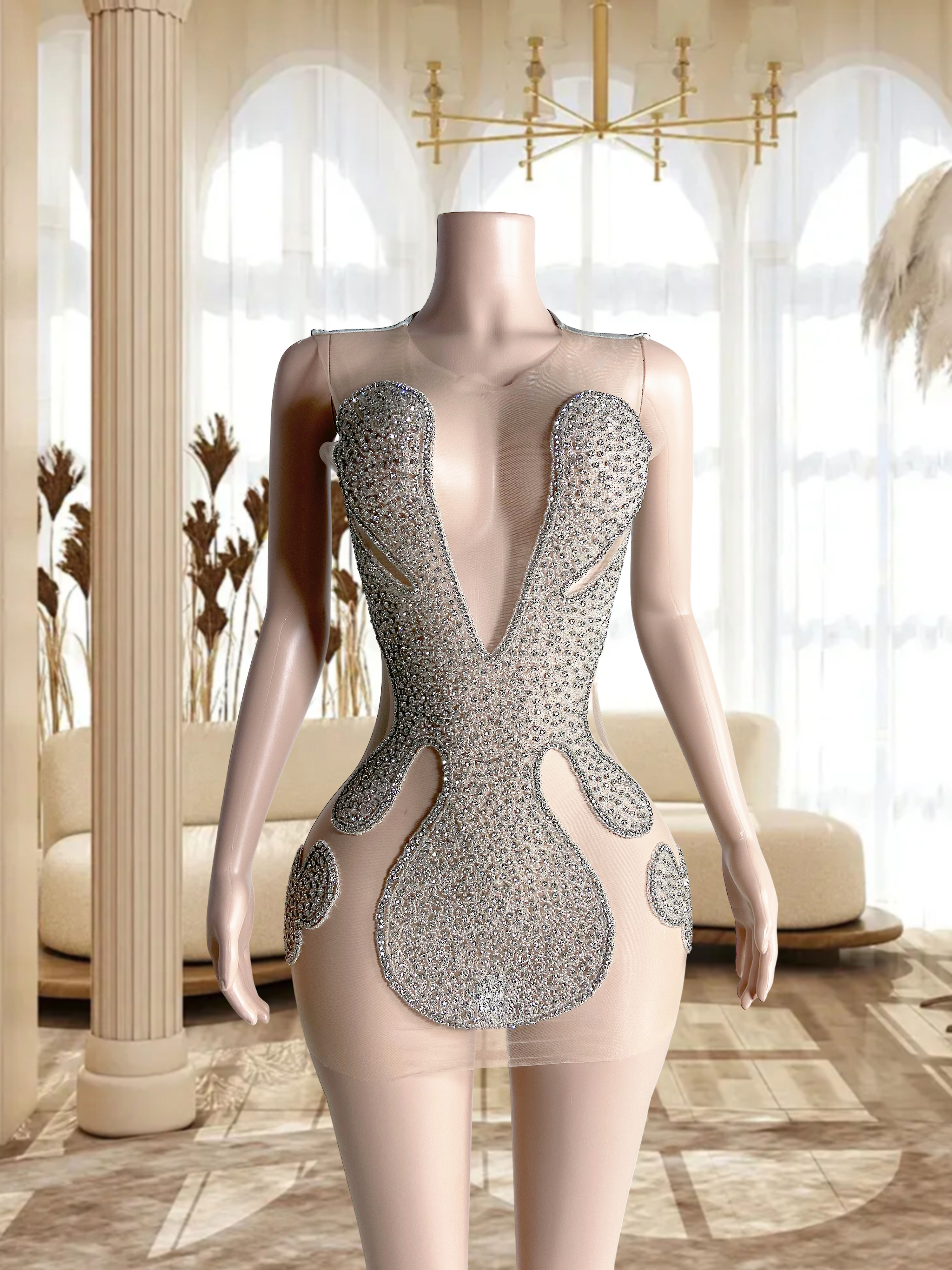 Silver Mini Dress TH24053003