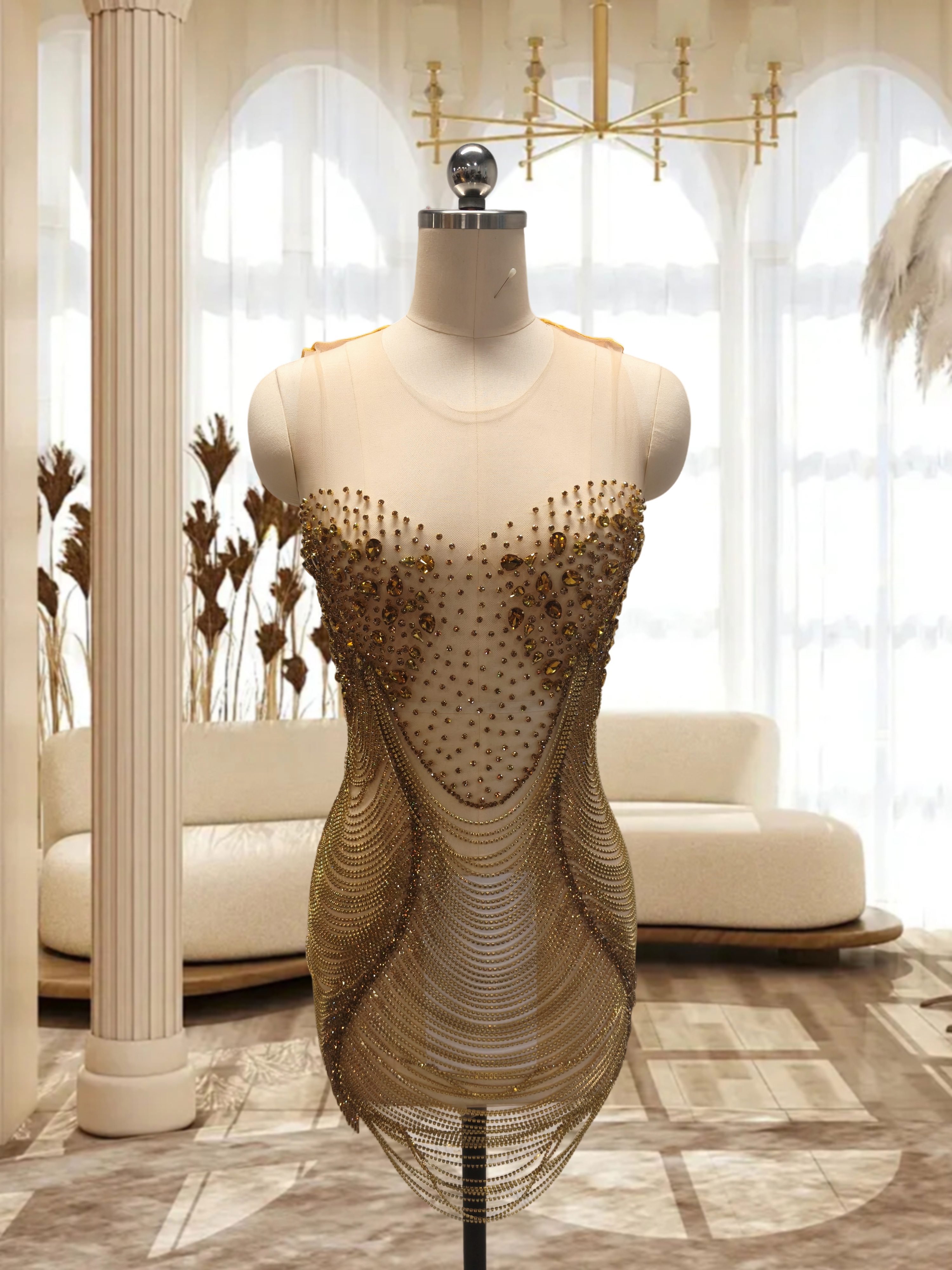 Orange Mini Dress TH24053101