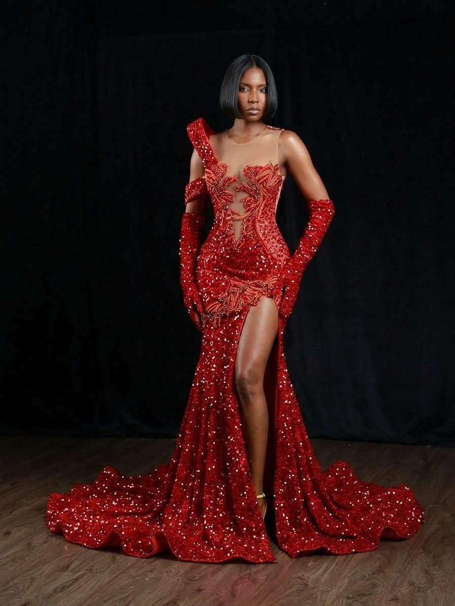 Elegant Red Prom Gown