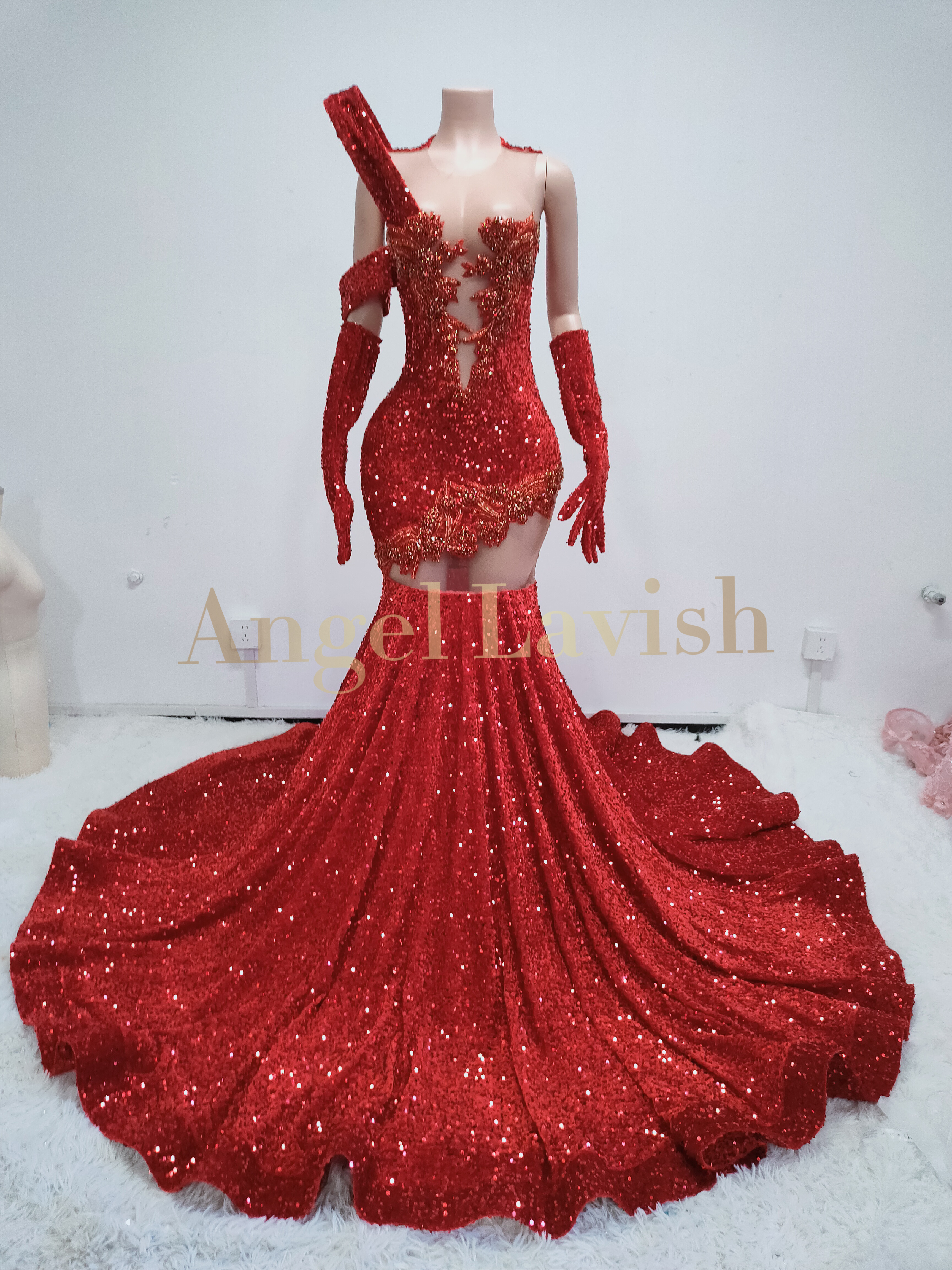 Elegant Red Prom Gown