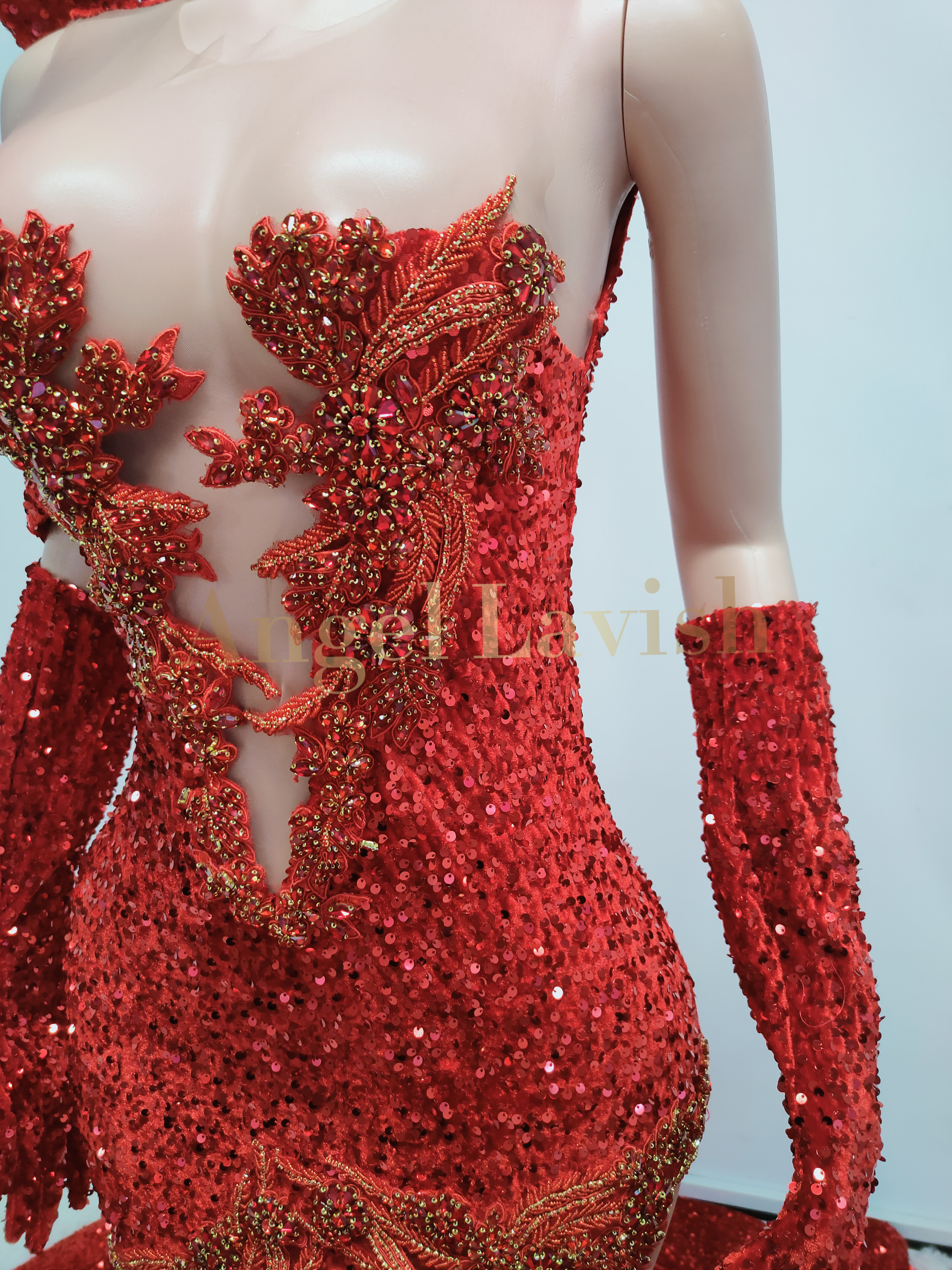 Elegant Red Prom Gown
