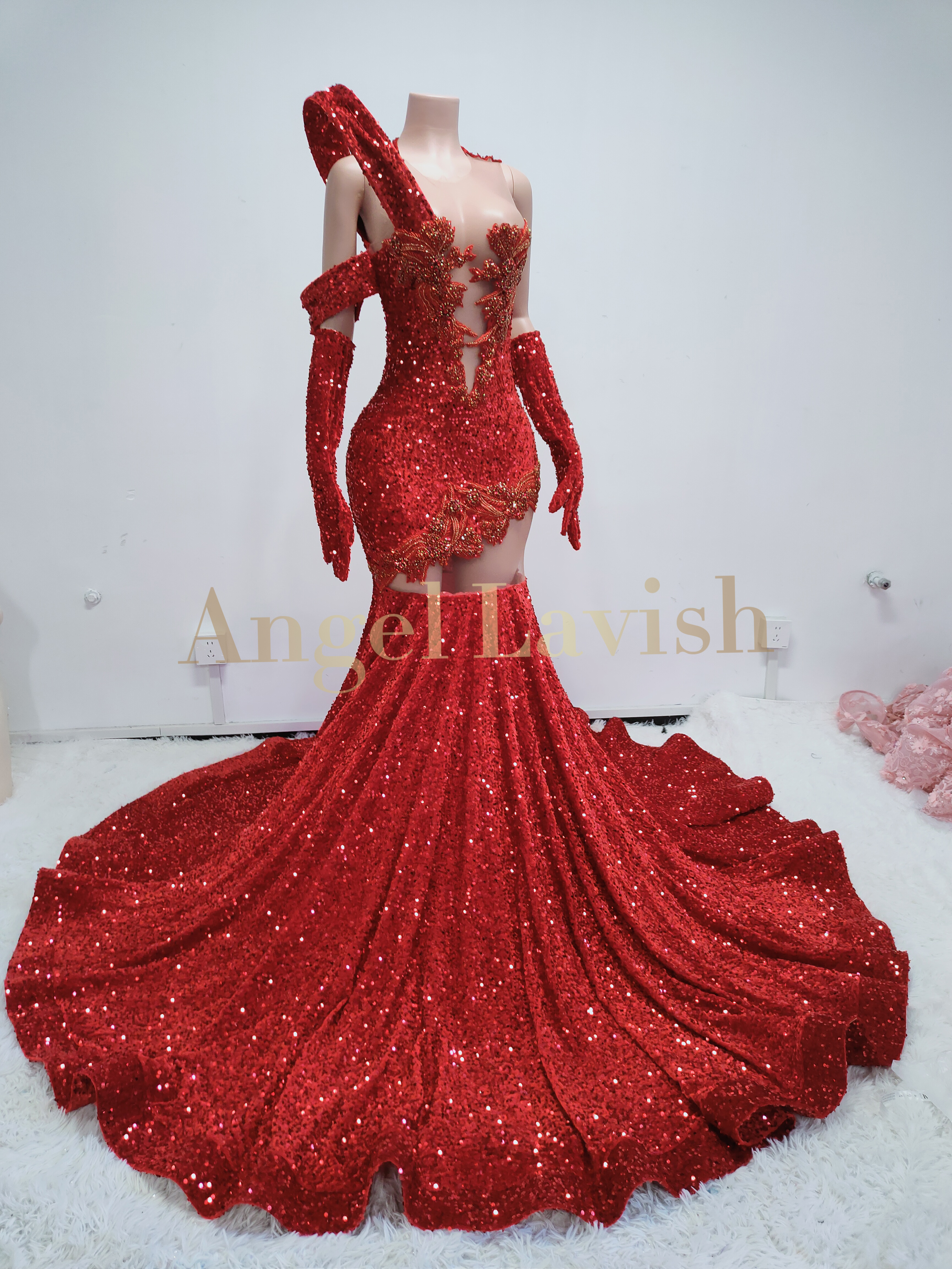 Elegant Red Prom Gown