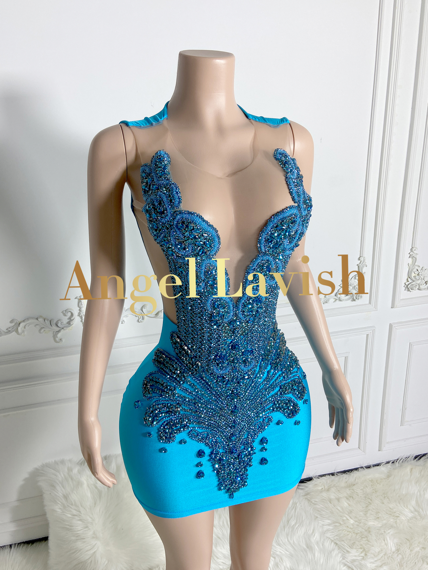 Lake Blue Mini Dress TH24060304