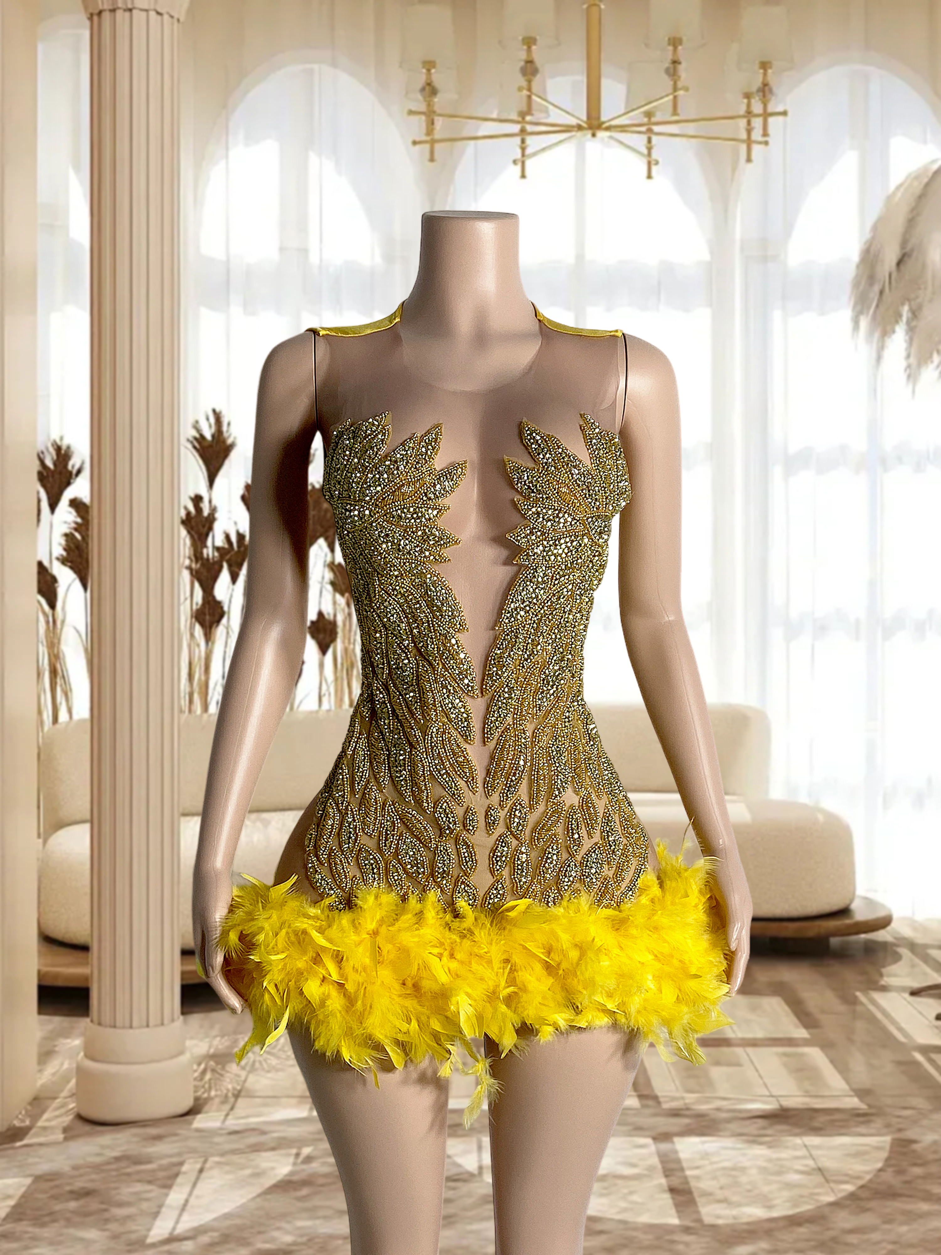 Gold Mini Dress TH240604012