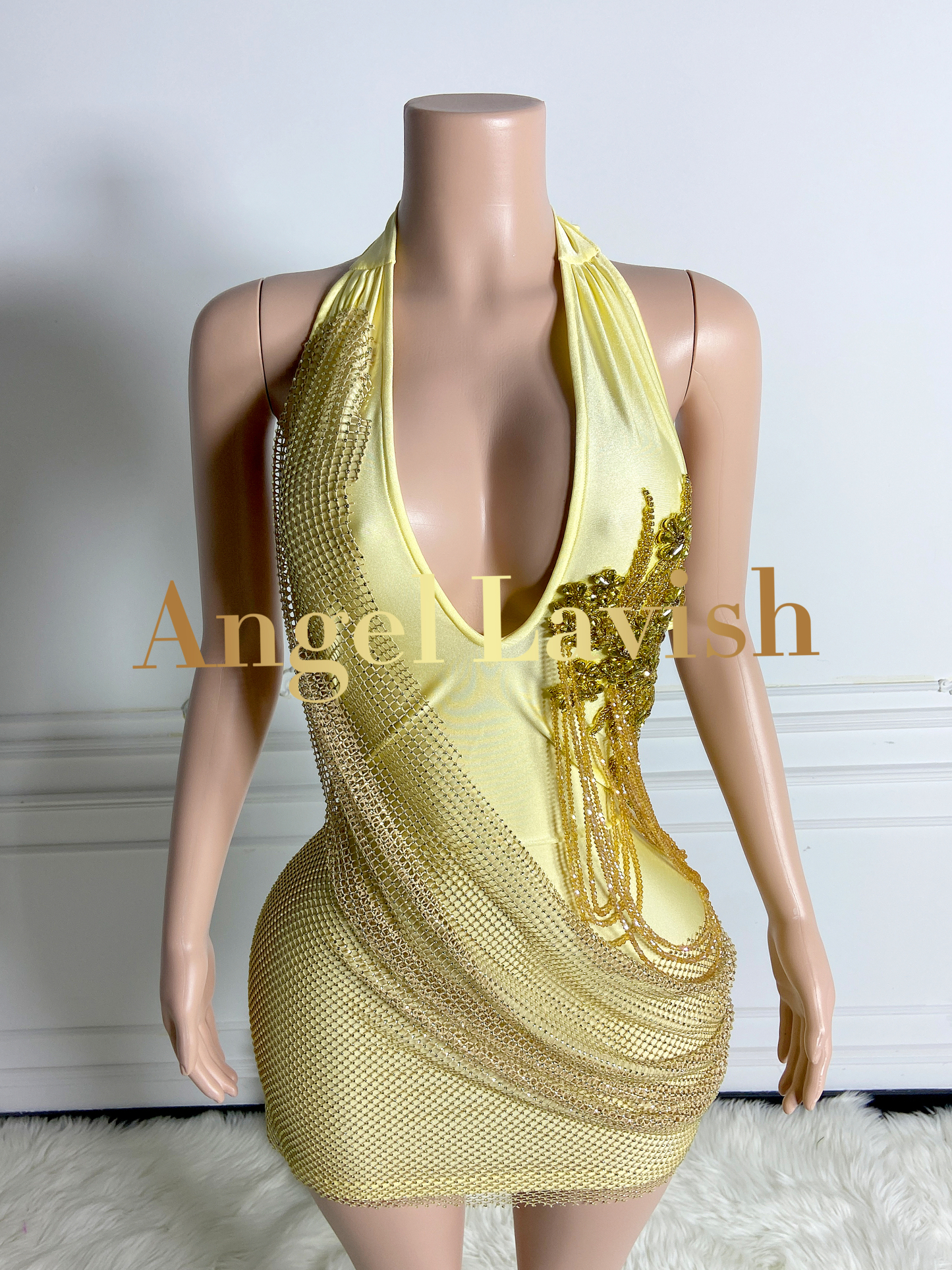 Gold Mini Dress TH24062105