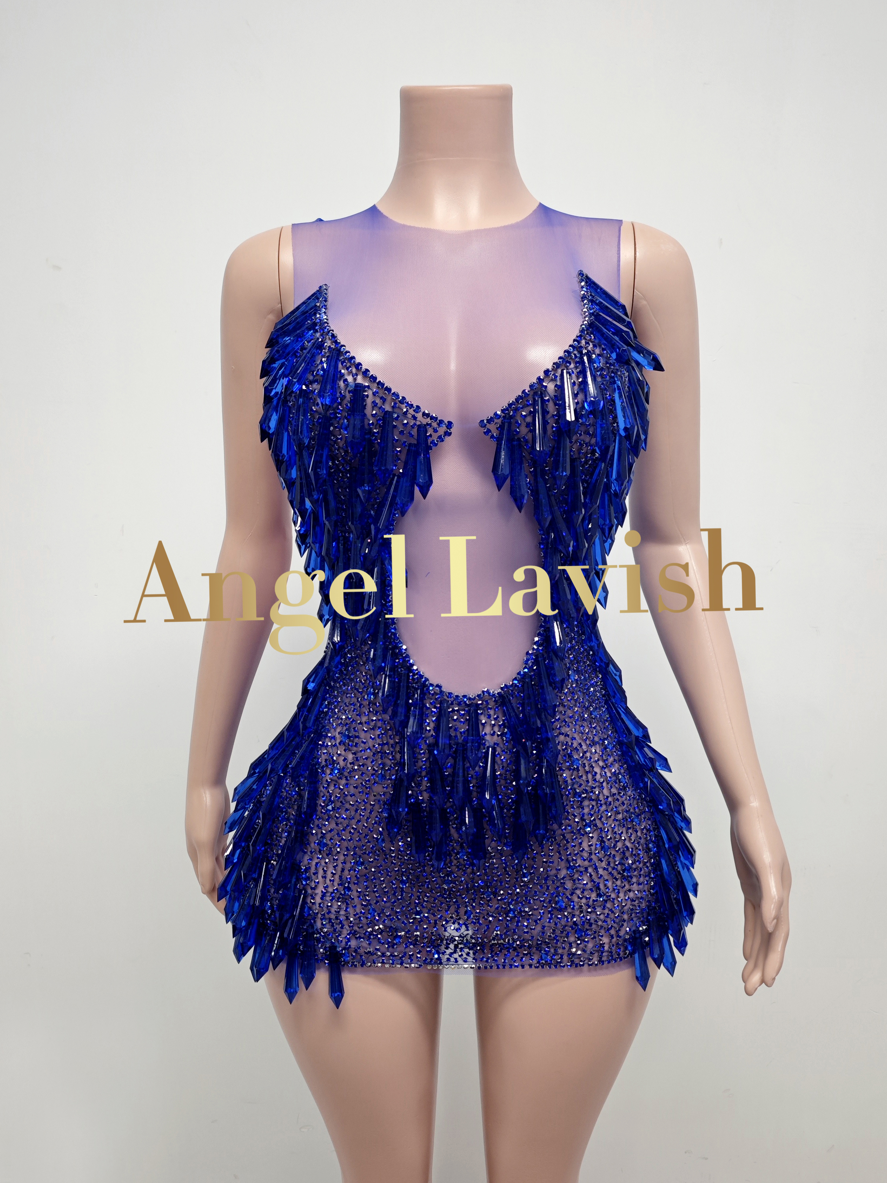 Royal Blue Mini Dress TH24070201