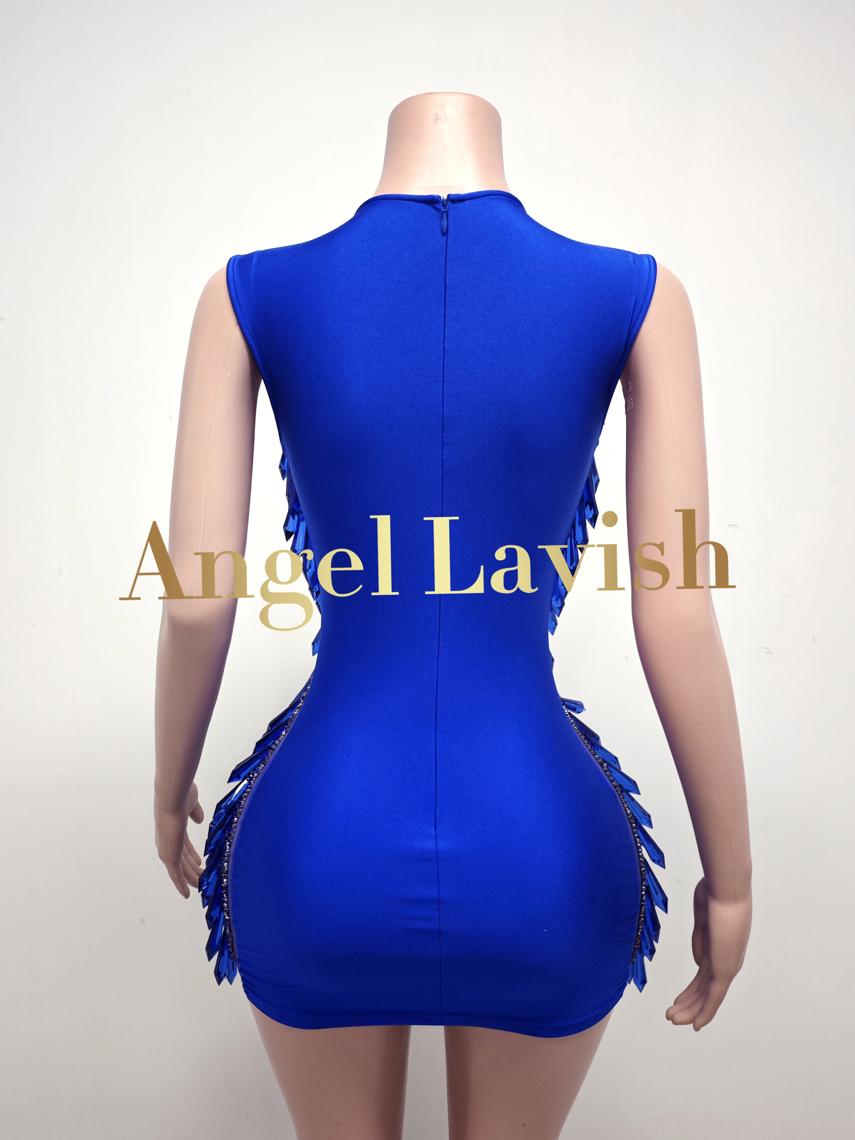 Royal Blue Mini Dress TH24070201