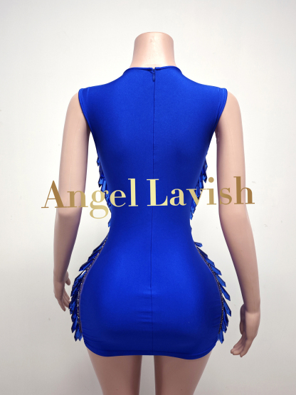 Royal Blue Mini Dress TH24070201
