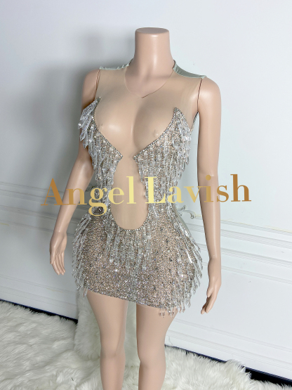 Silver Mini Dress TH24070201