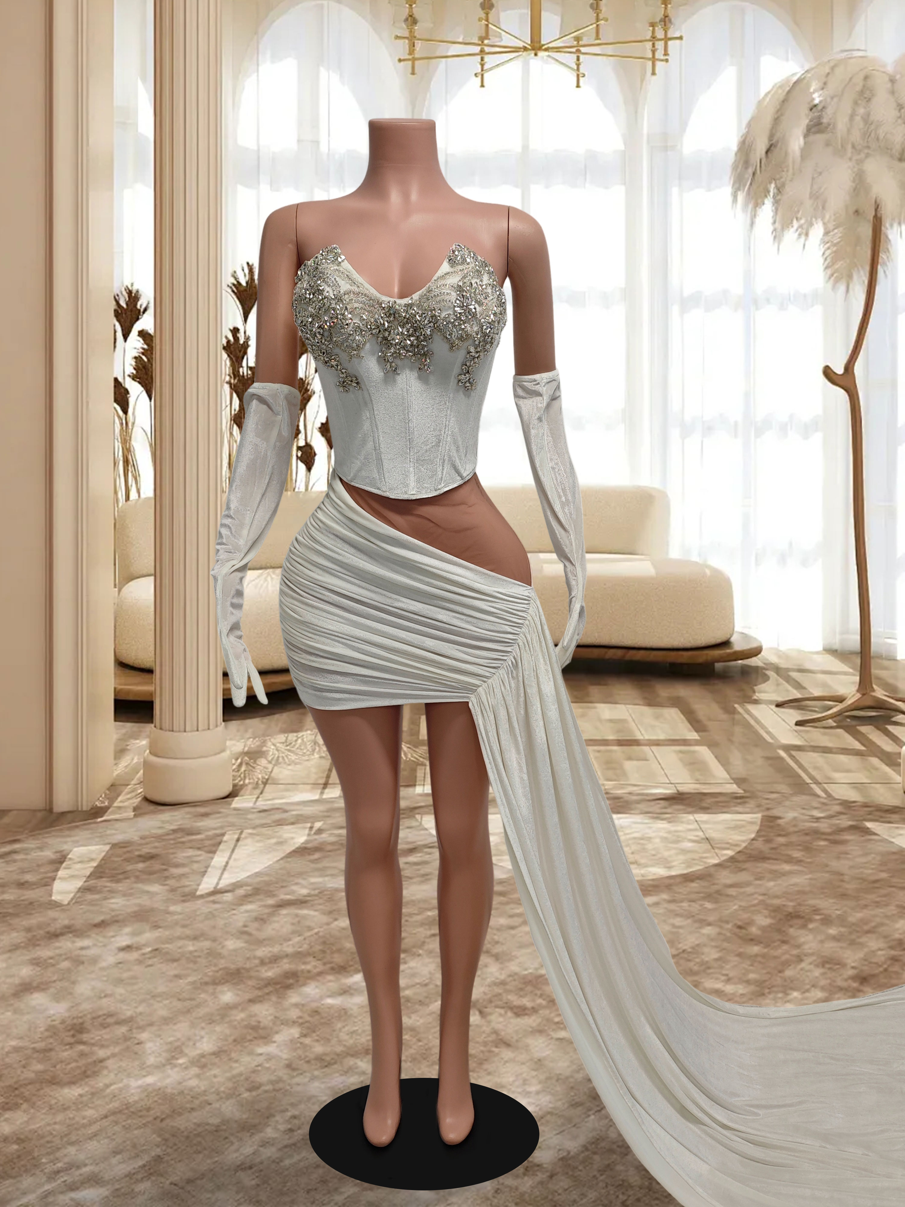 White Mini Dress TH2407037