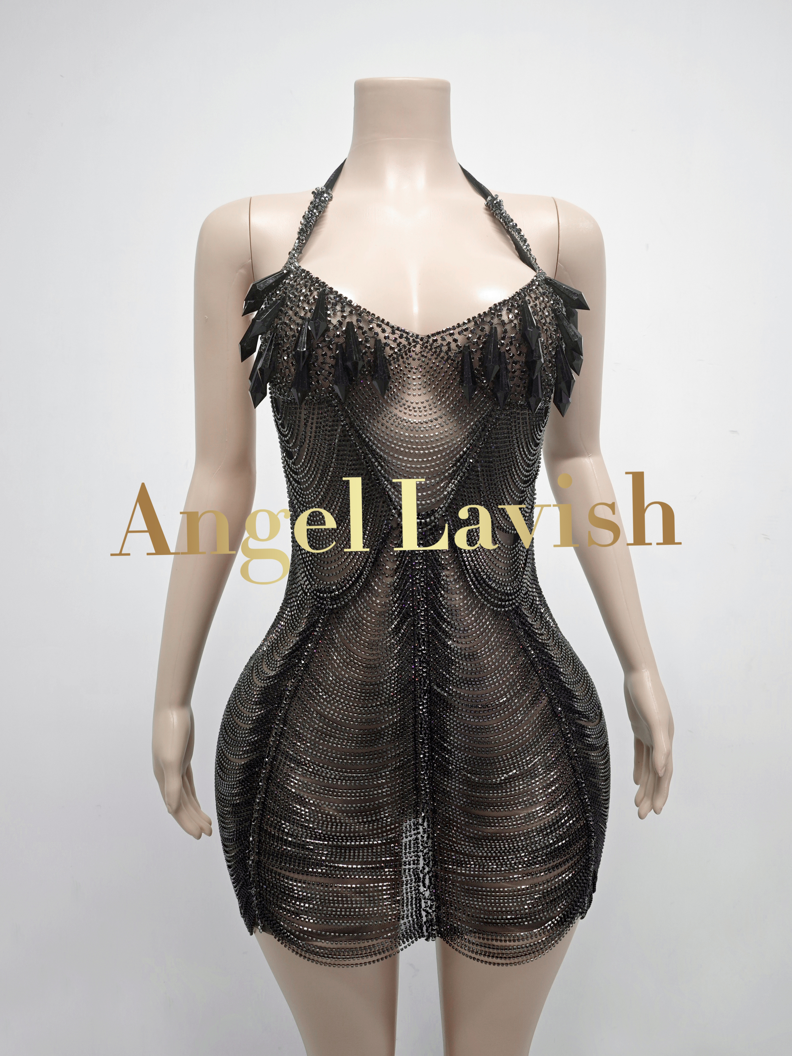 Black Mini Dress TH24080804