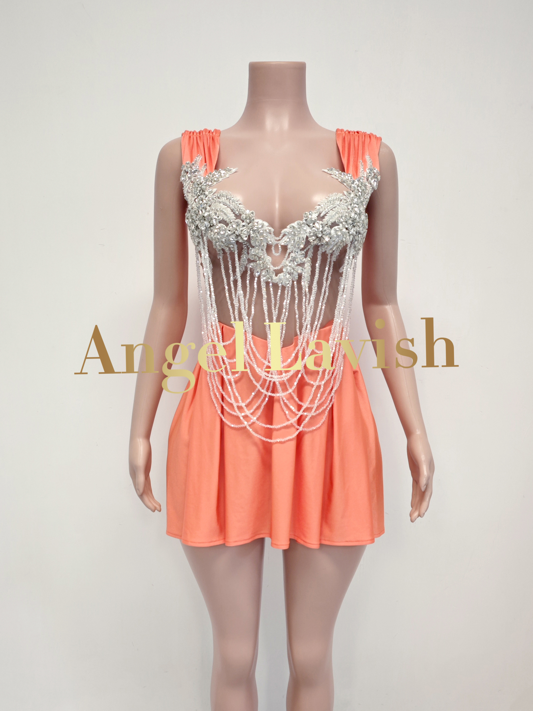 Orange Mini Dress TH24081504