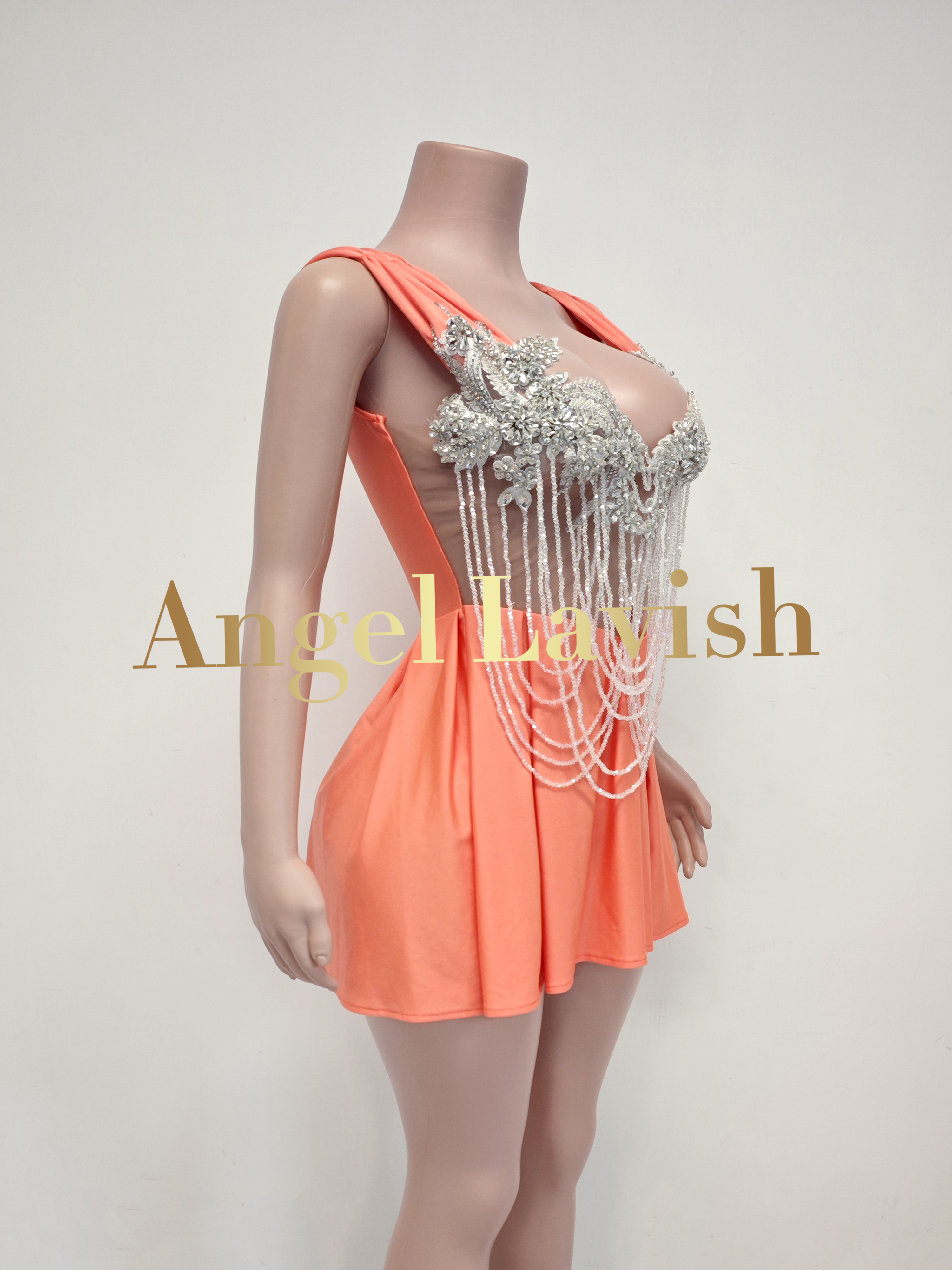 Orange Mini Dress TH24081504