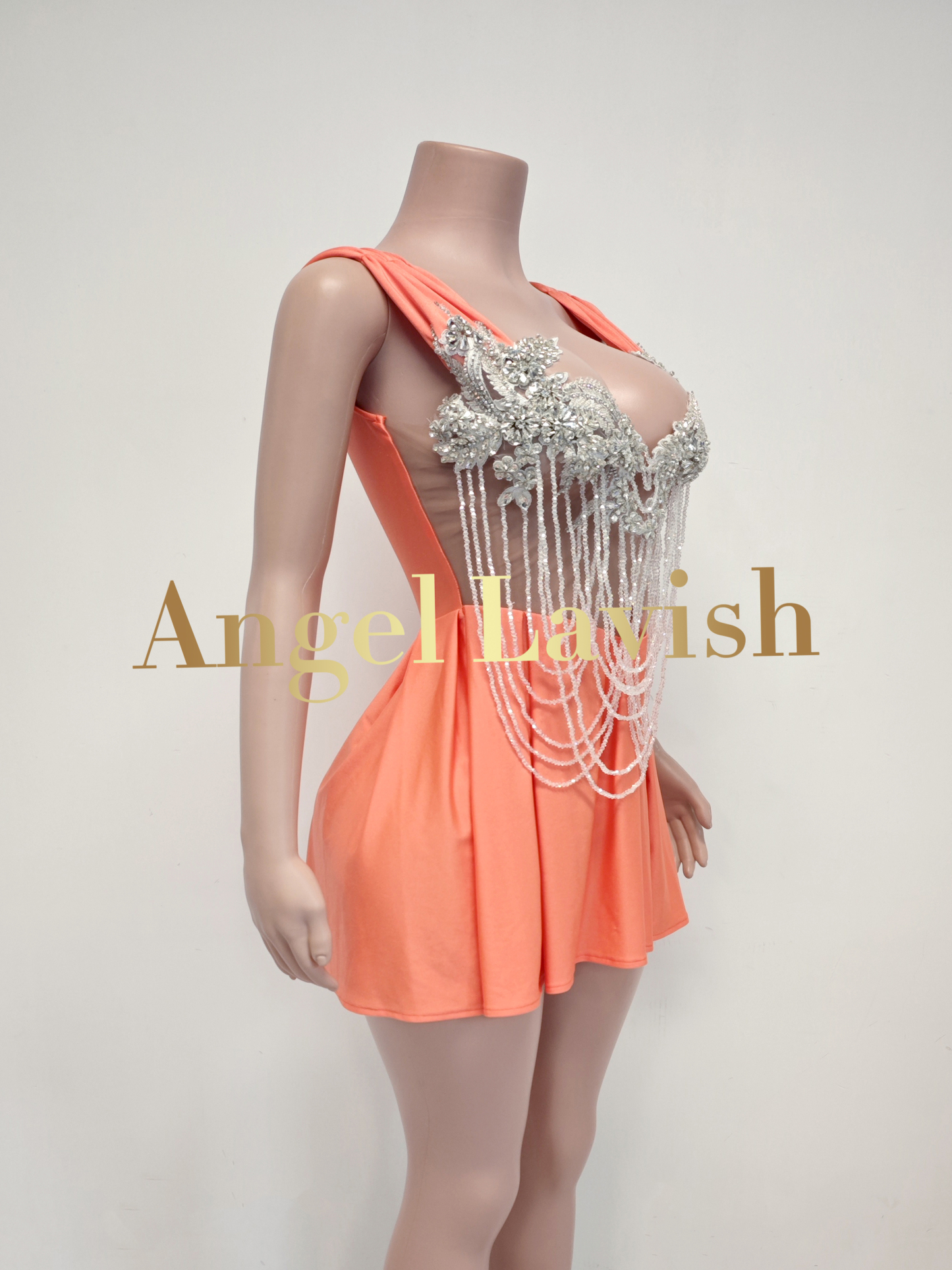 Orange Mini Dress TH24081504