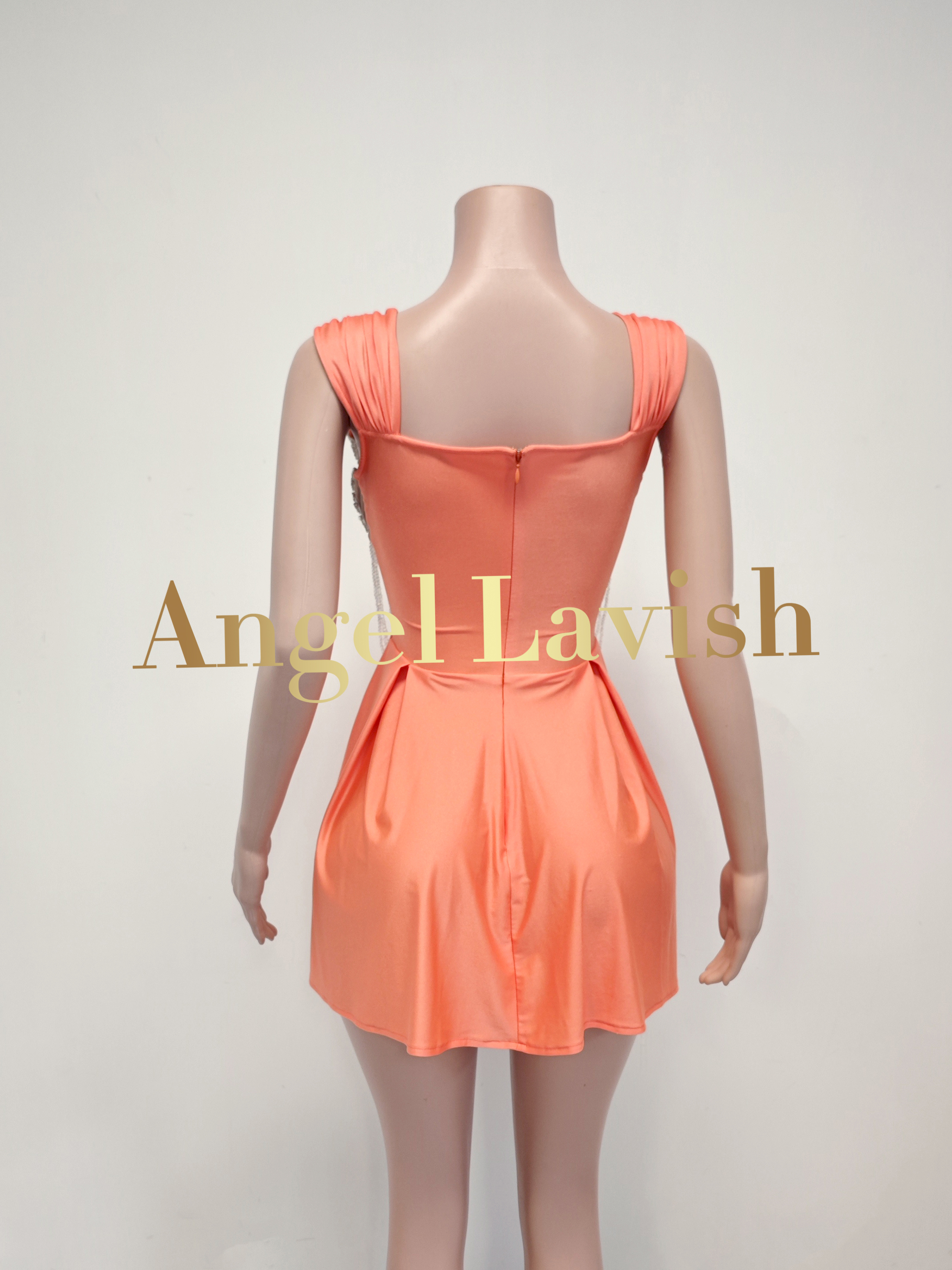Orange Mini Dress TH24081504