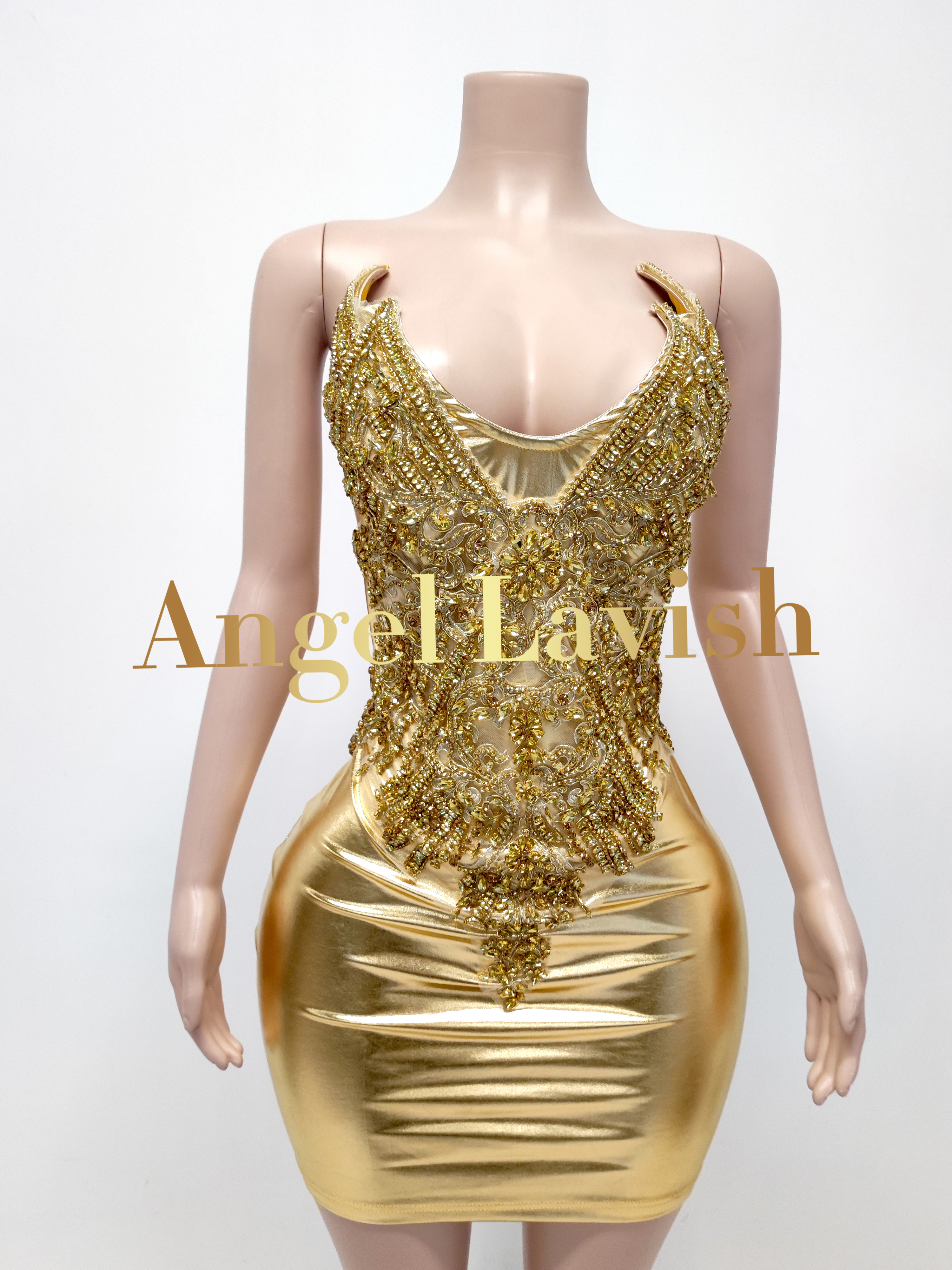 Gold Mini Dress TH24102101