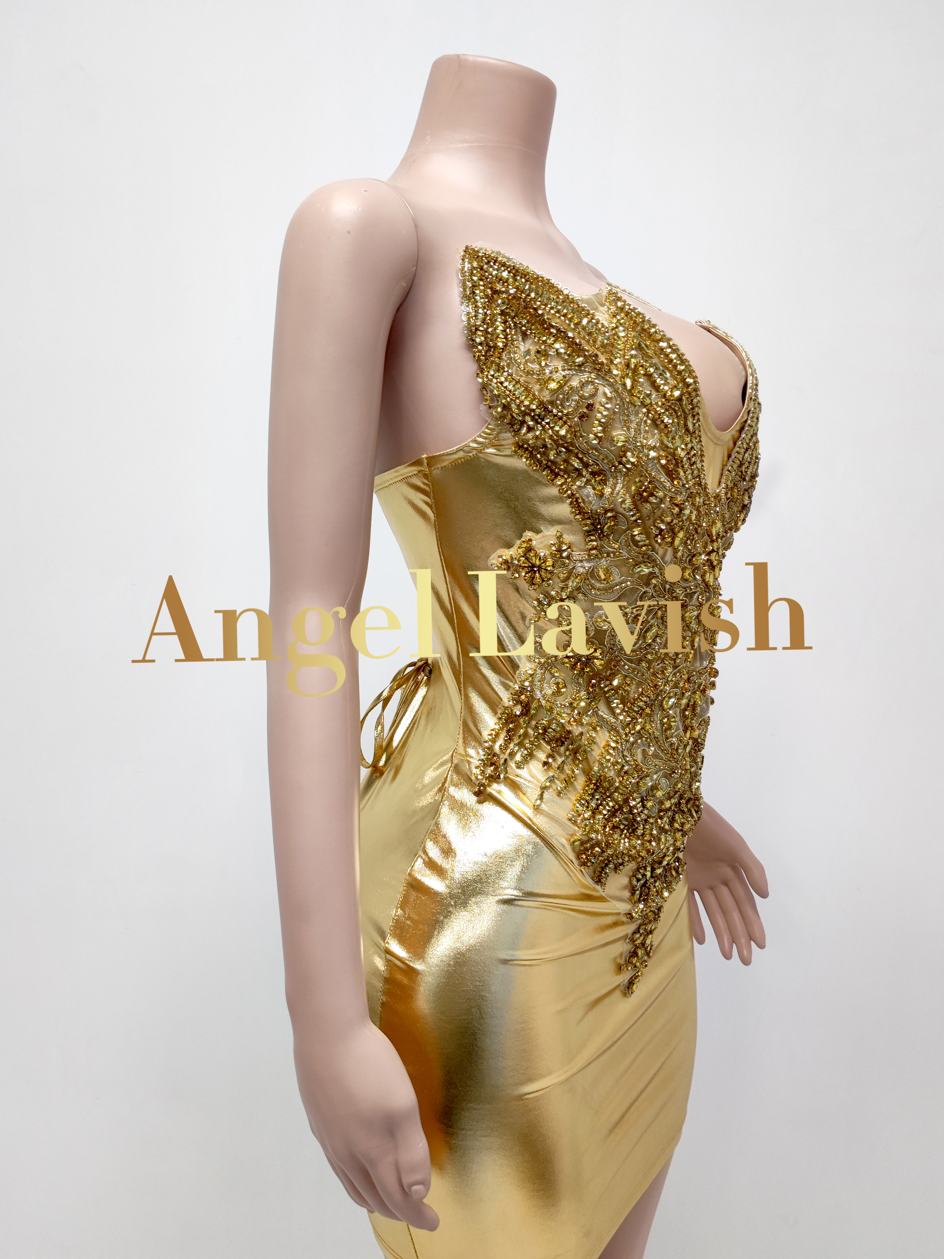 Gold Mini Dress TH24102101