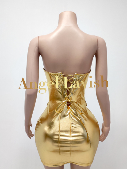 Gold Mini Dress TH24102101