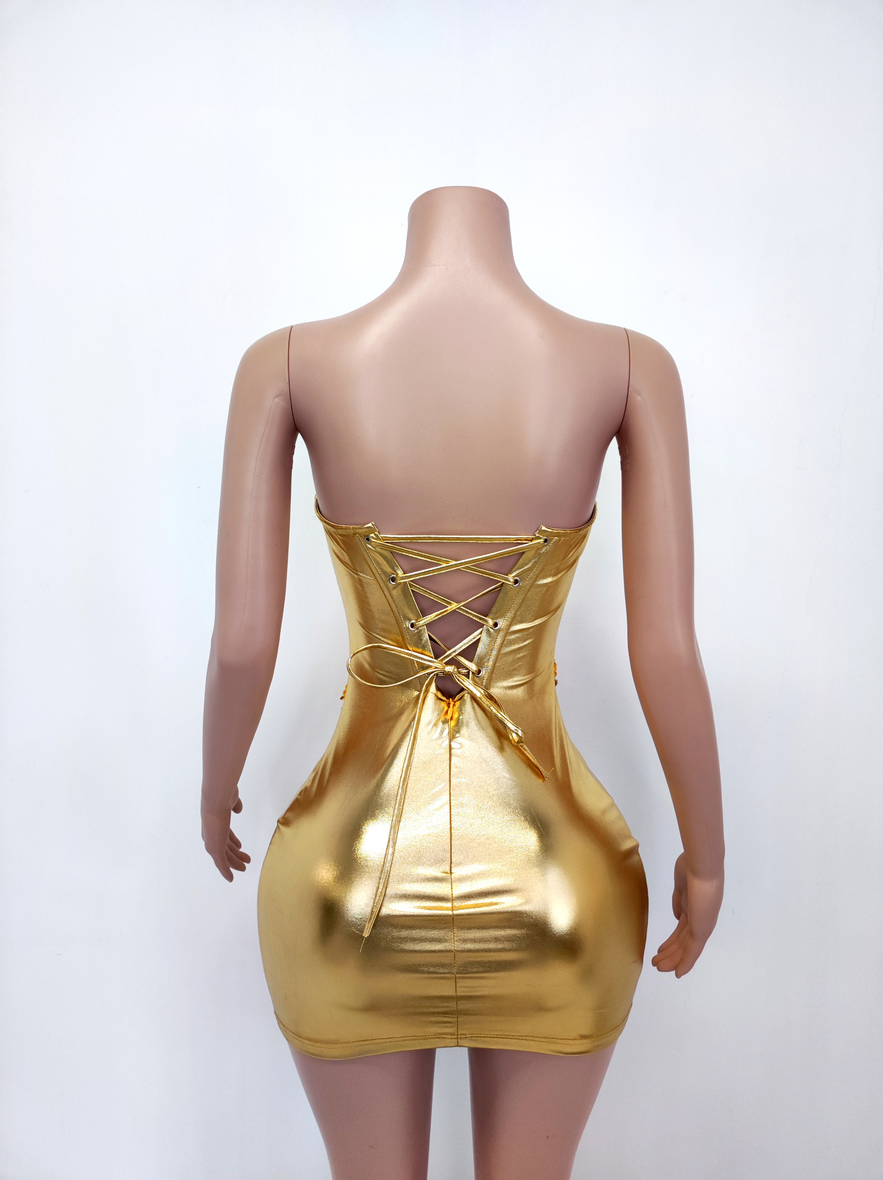 Gold Mini Dress TH241021012