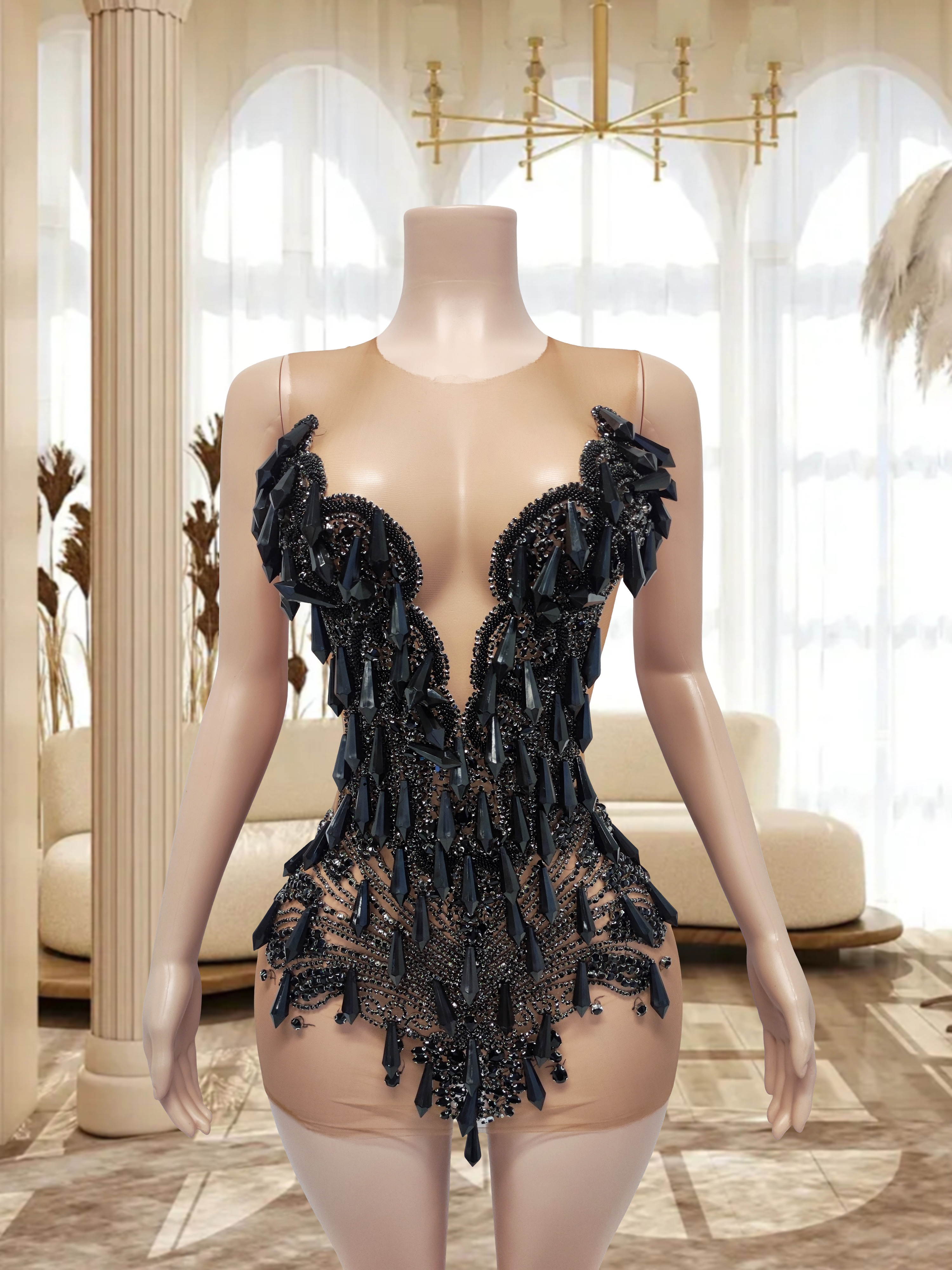 Black Mini Dress TH24103101